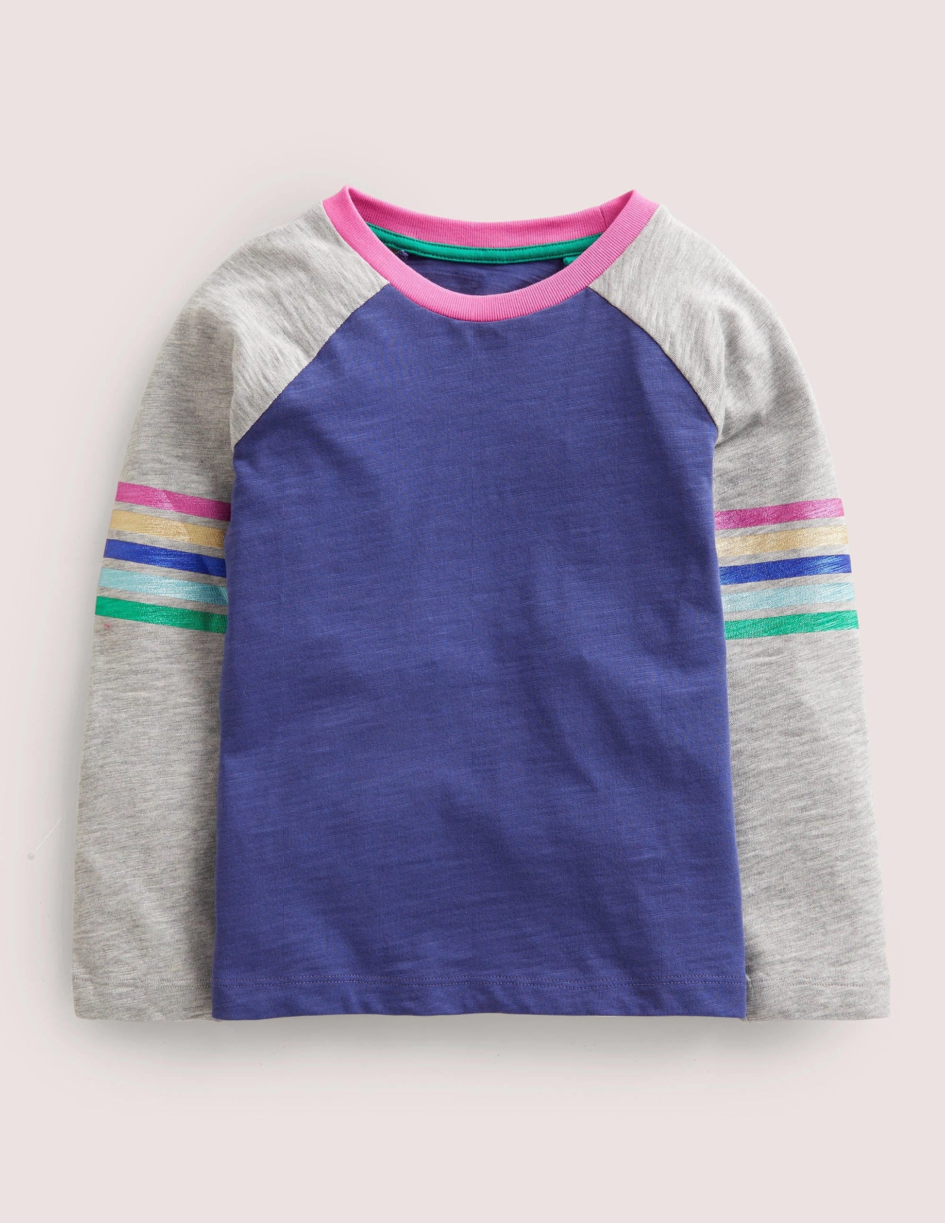 Slub Raglan T-shirt-Starboard Blue Metallic-1