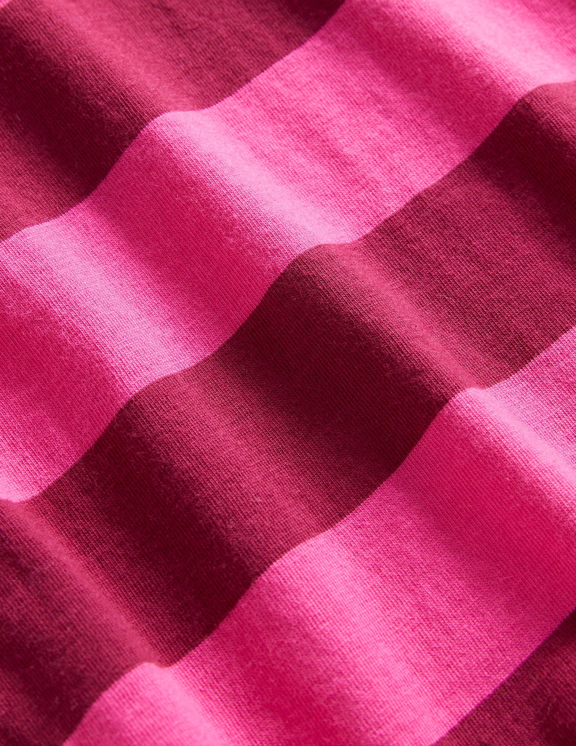 Roll Neck Supersoft T-shirt-Party Pink/Damson Burgundy-3