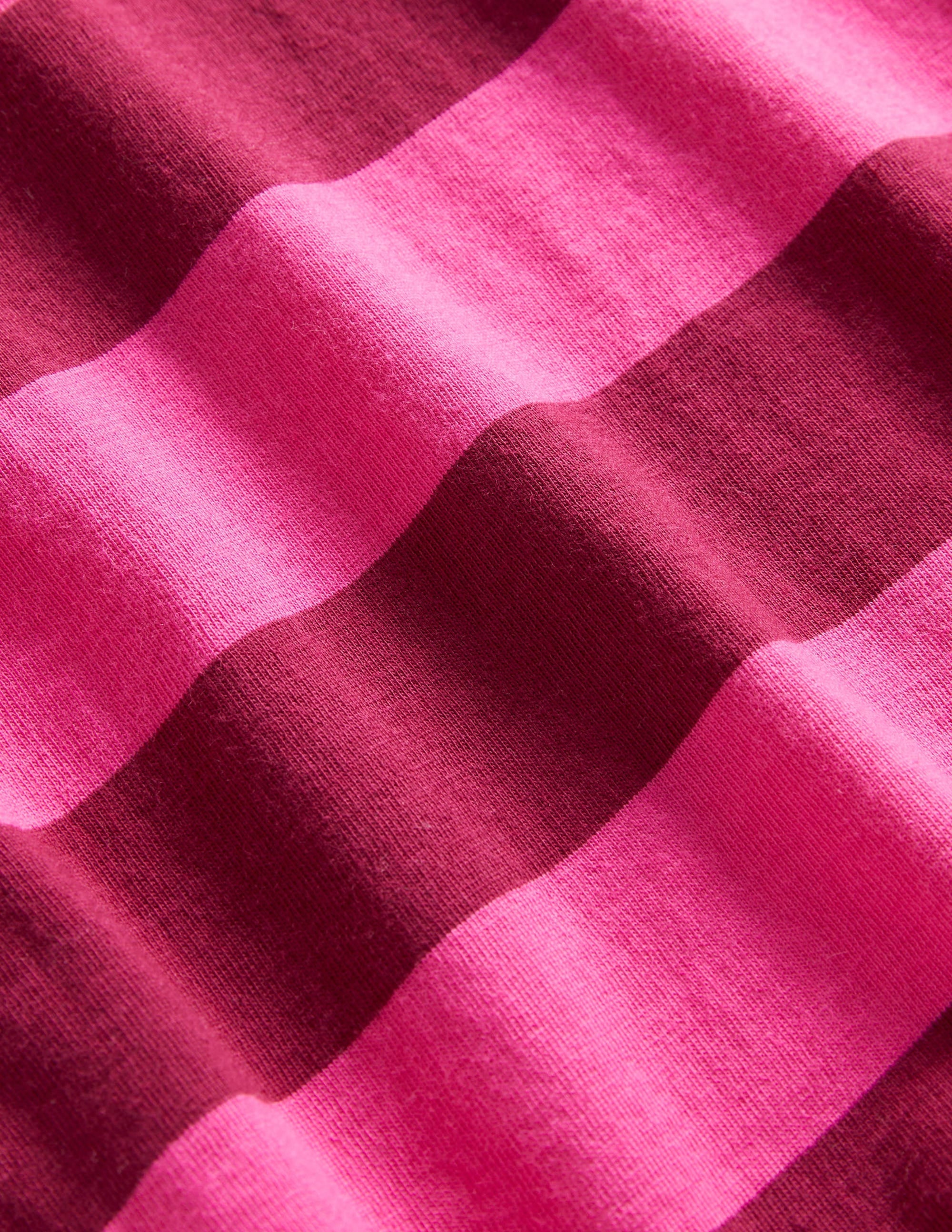 Roll Neck Supersoft T-shirt-Party Pink/Damson Burgundy - Image 3