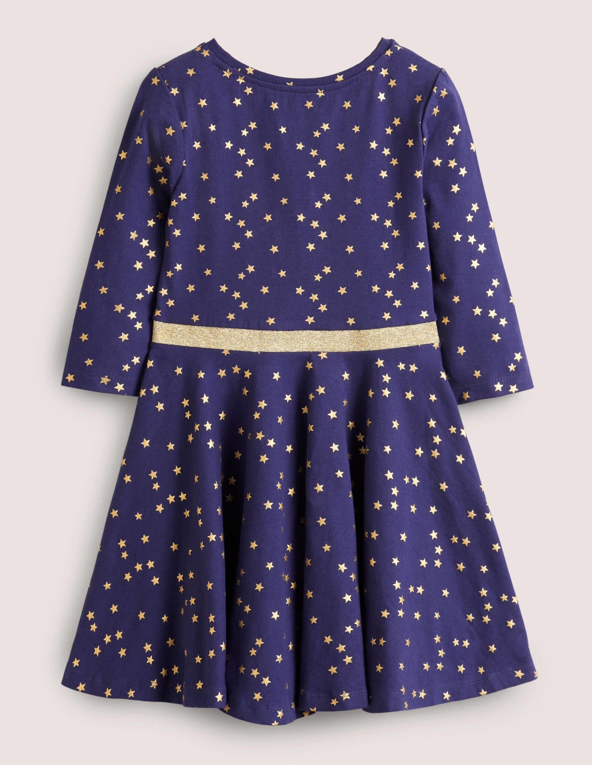 Twirly Skater Dress-Starboard Navy Gold Star-2