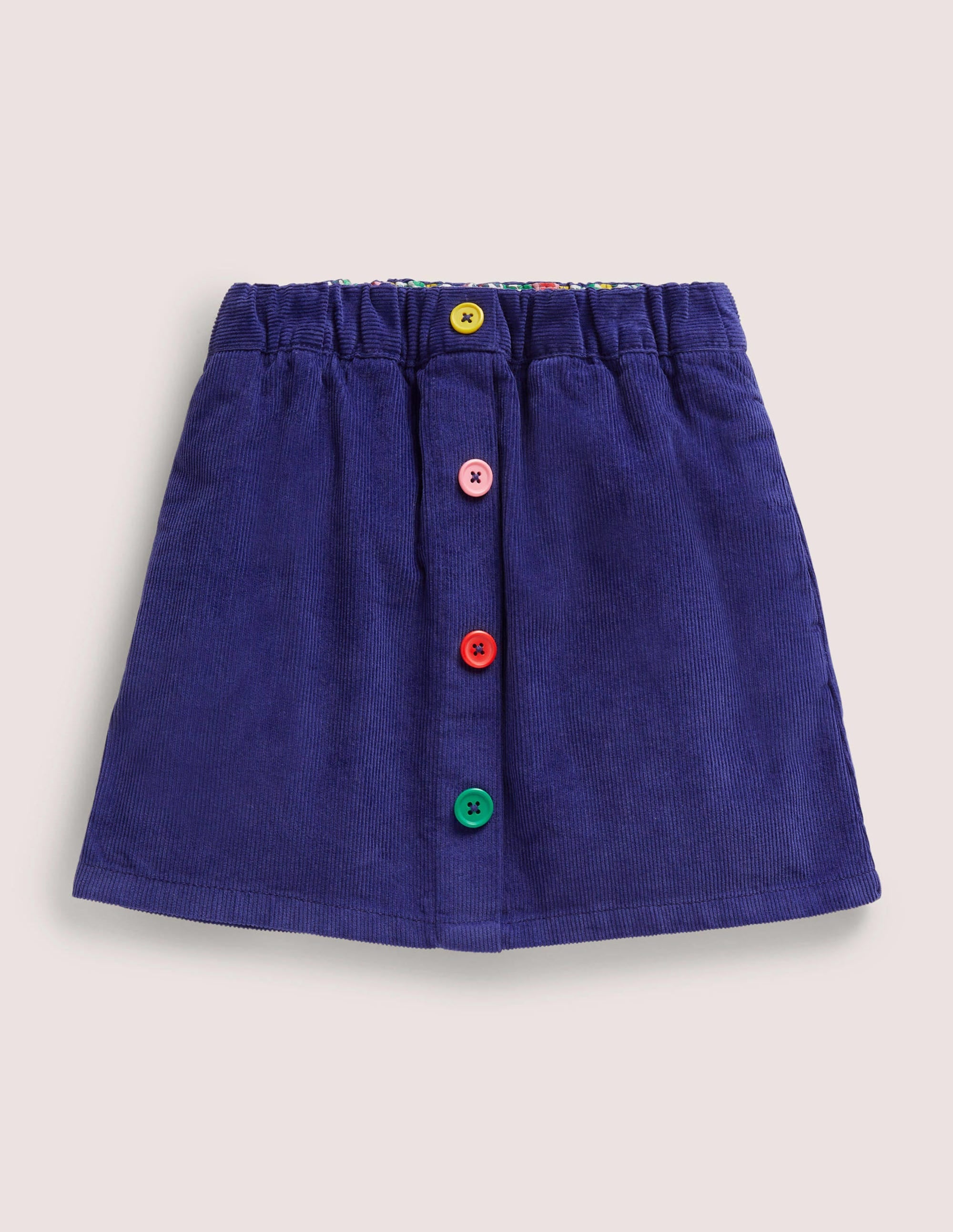 Cord Button Through Skirt-Starboard Blue - Image 1