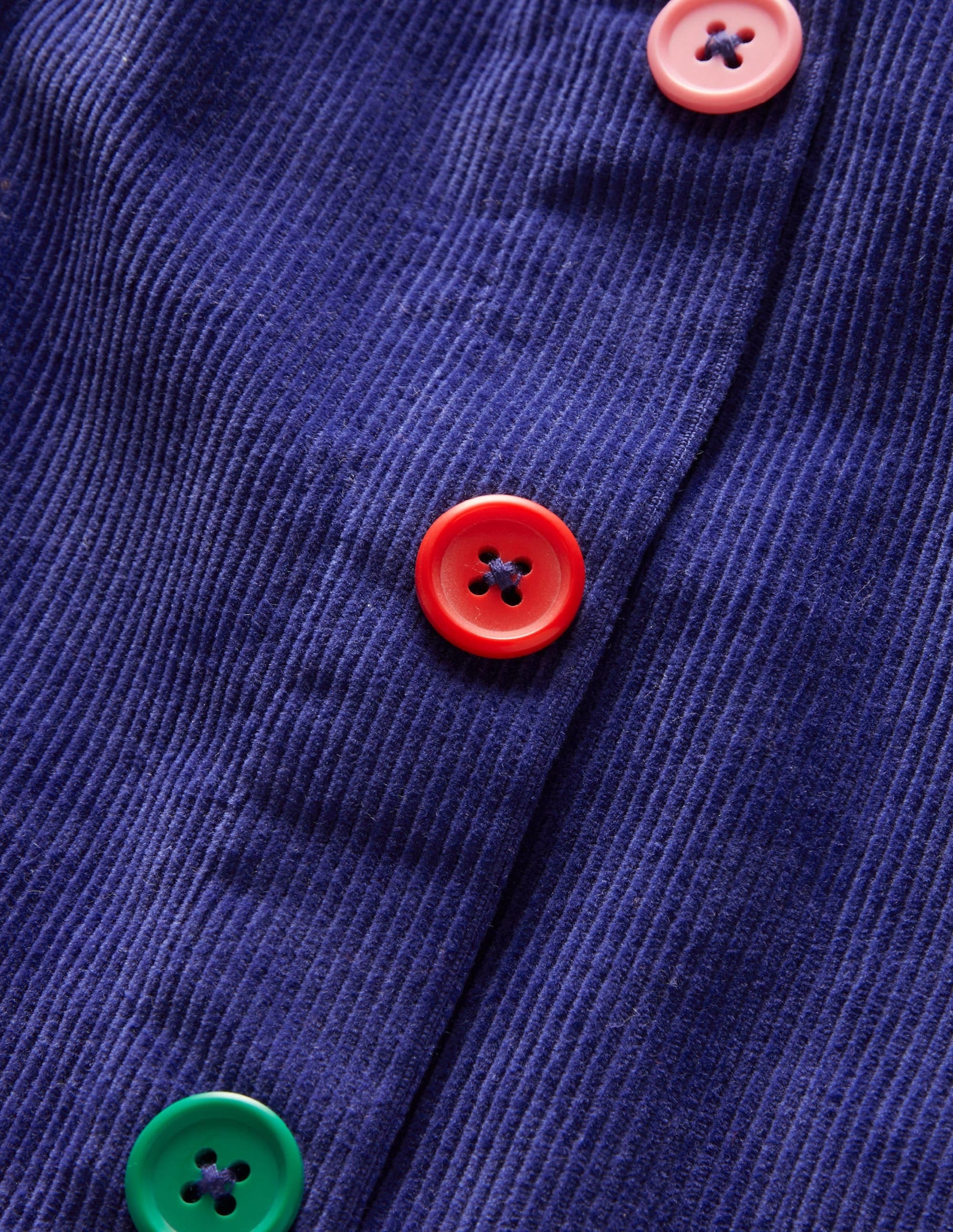 Cord Button Through Skirt-Starboard Blue-3