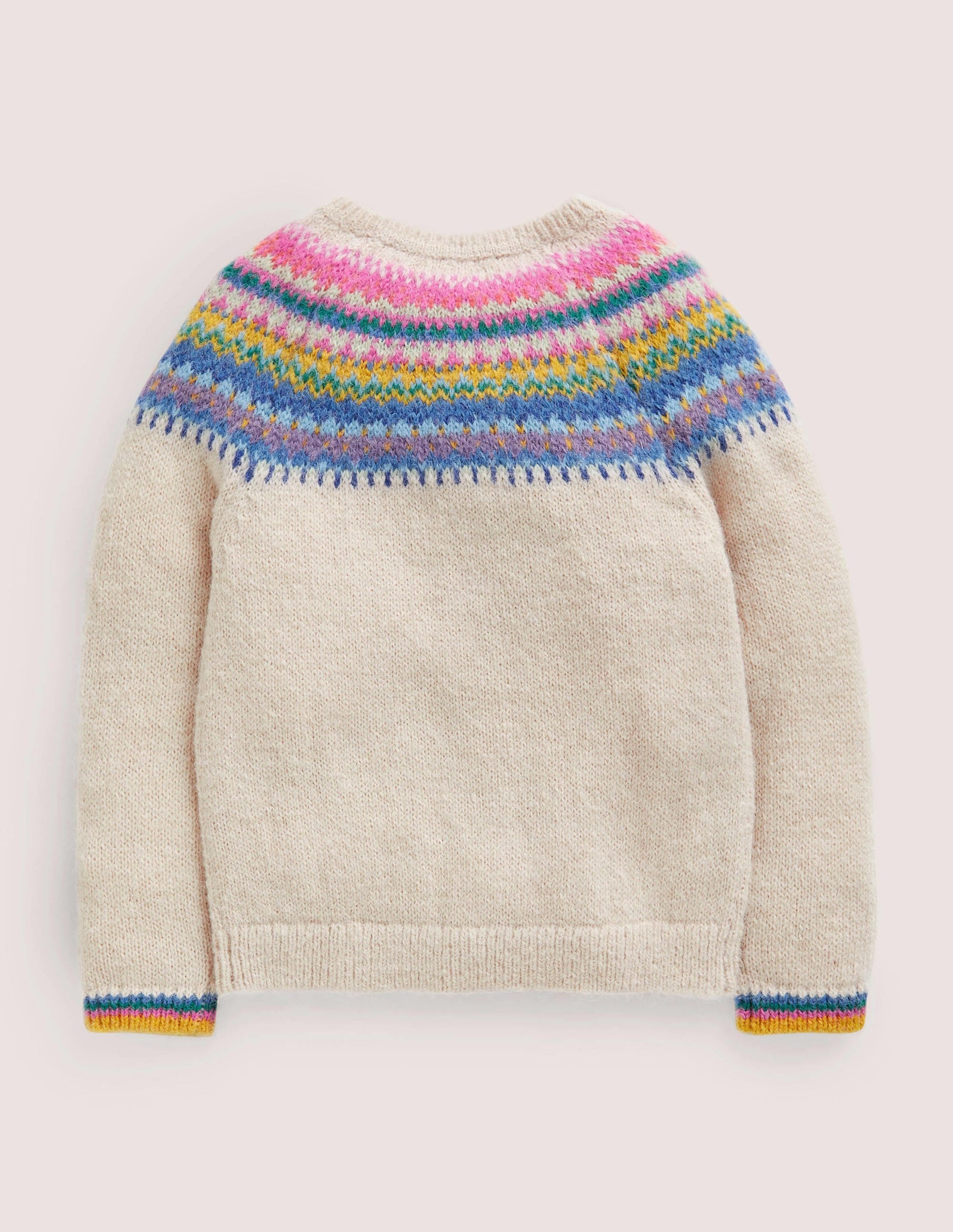 Fair Isle Yoke Cardigan-Ecru Marl Multi Yoke-2