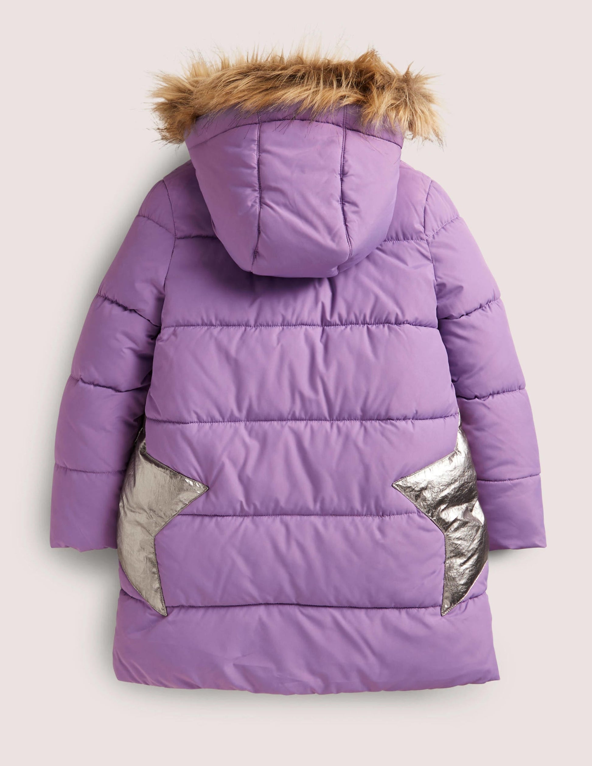 Purple Star Fleece-Lined Hooded Puffer Jacket-Aster Purple Star-2