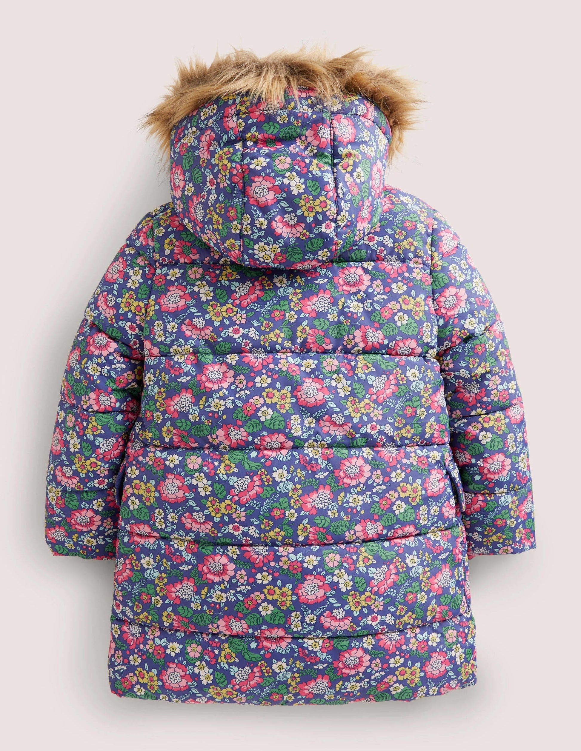 Floral Fleece-Lined Hooded Puffer Jacket-Starboard Vintage Floral-2