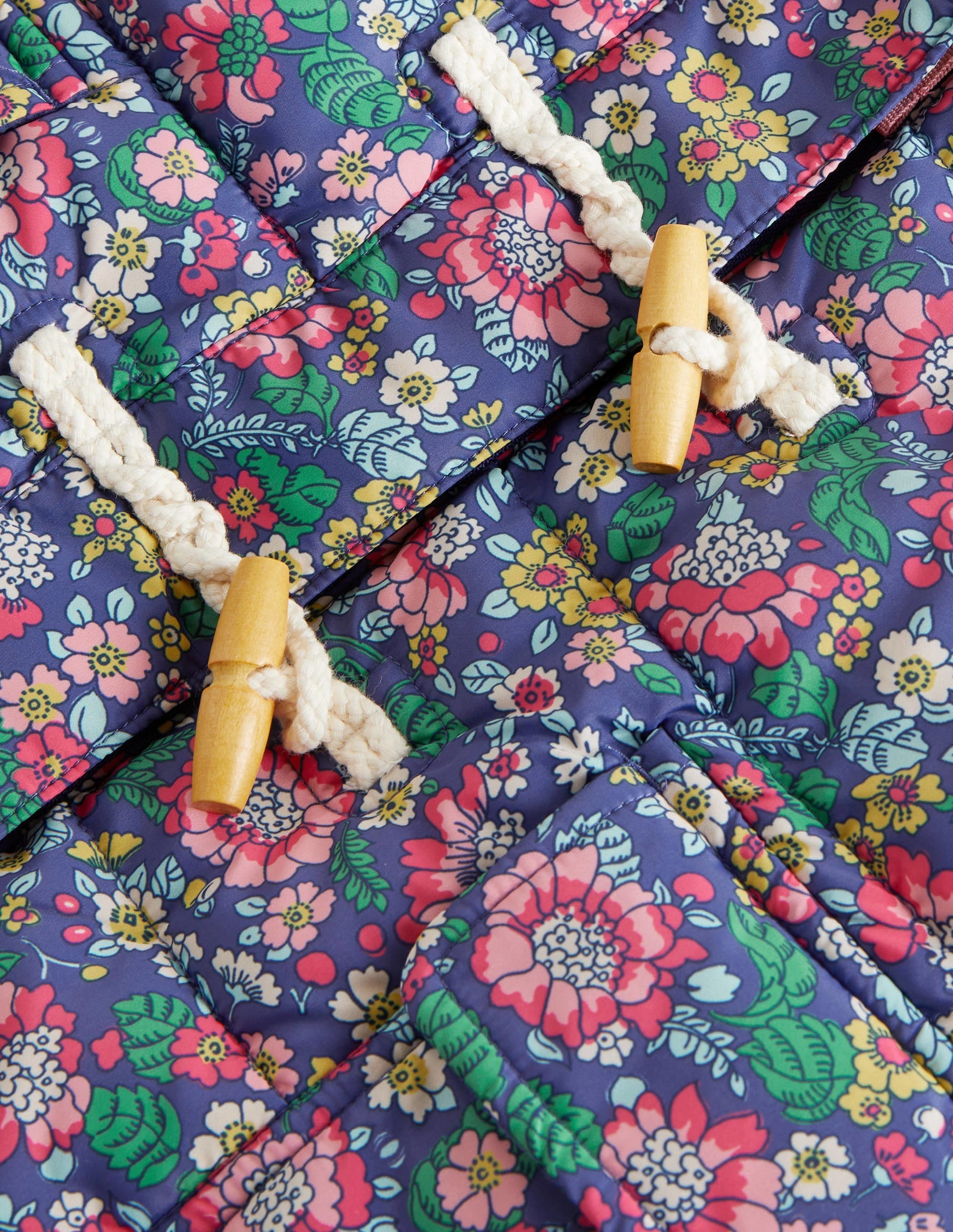 Floral Fleece-Lined Hooded Puffer Jacket-Starboard Vintage Floral - Image 3
