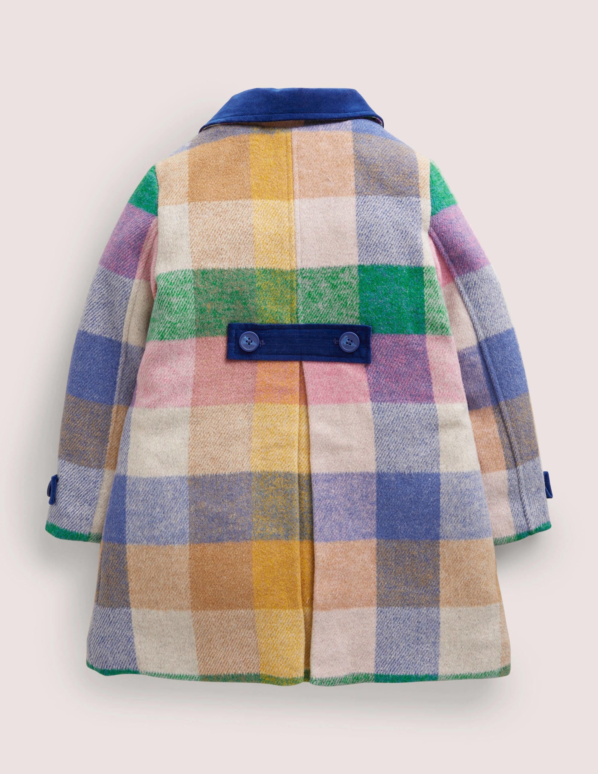 Check Wool Coat-Multi Rainbow Gingham - Image 2
