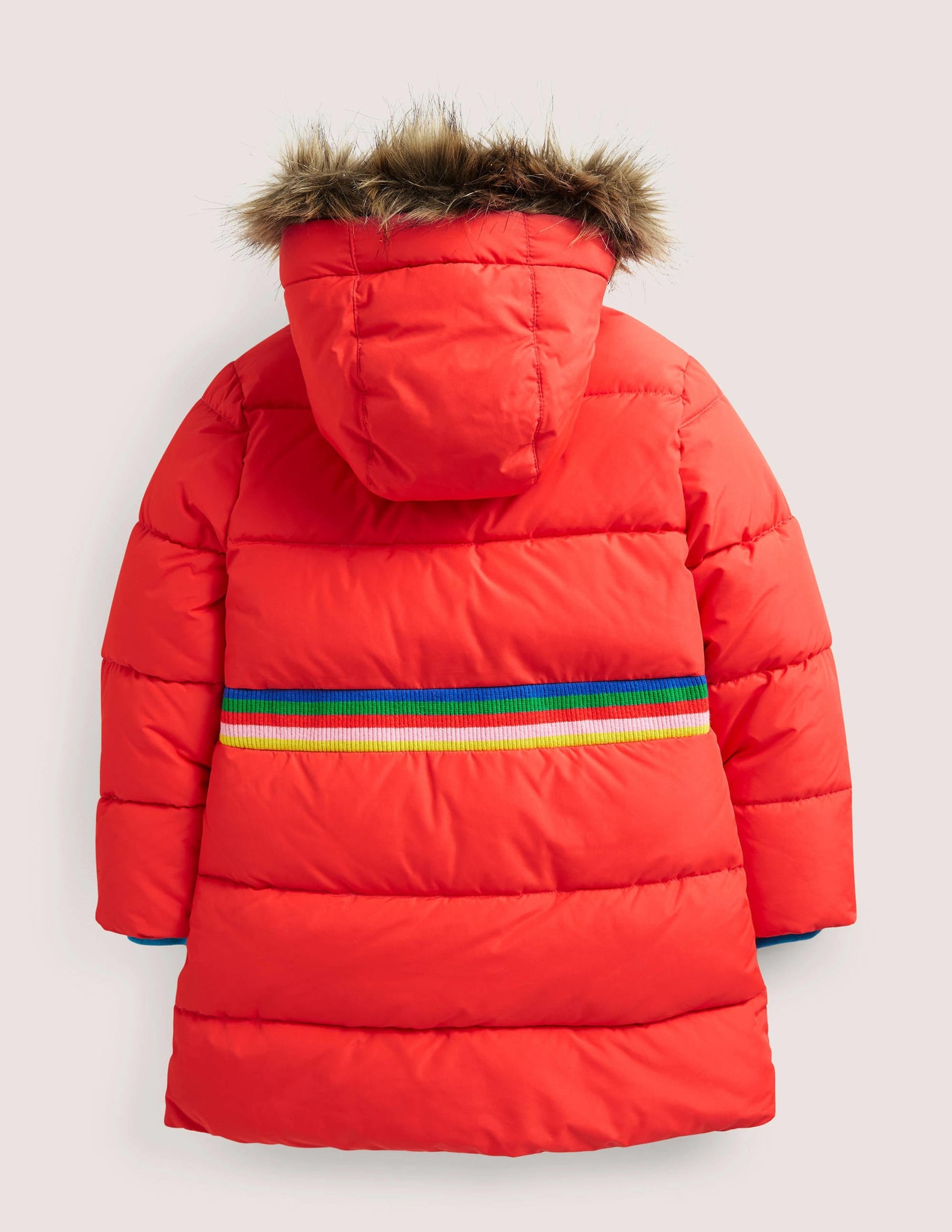 Waisted Puffer Jacket-Strawberry Tart Red Rainbow-2