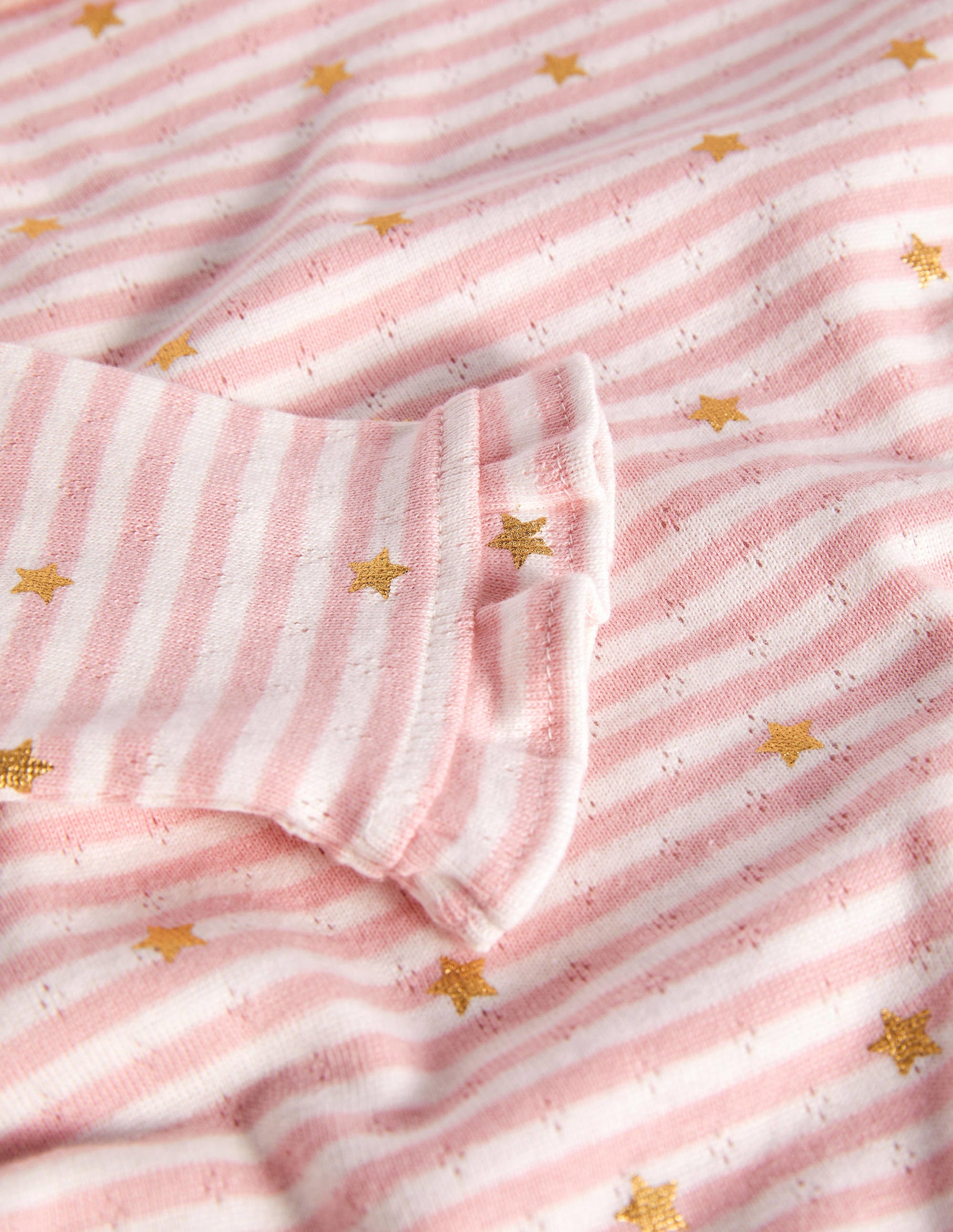 Sparkly Ruffle Pointelle Top-Ivory/Cameo Pink - Image 3