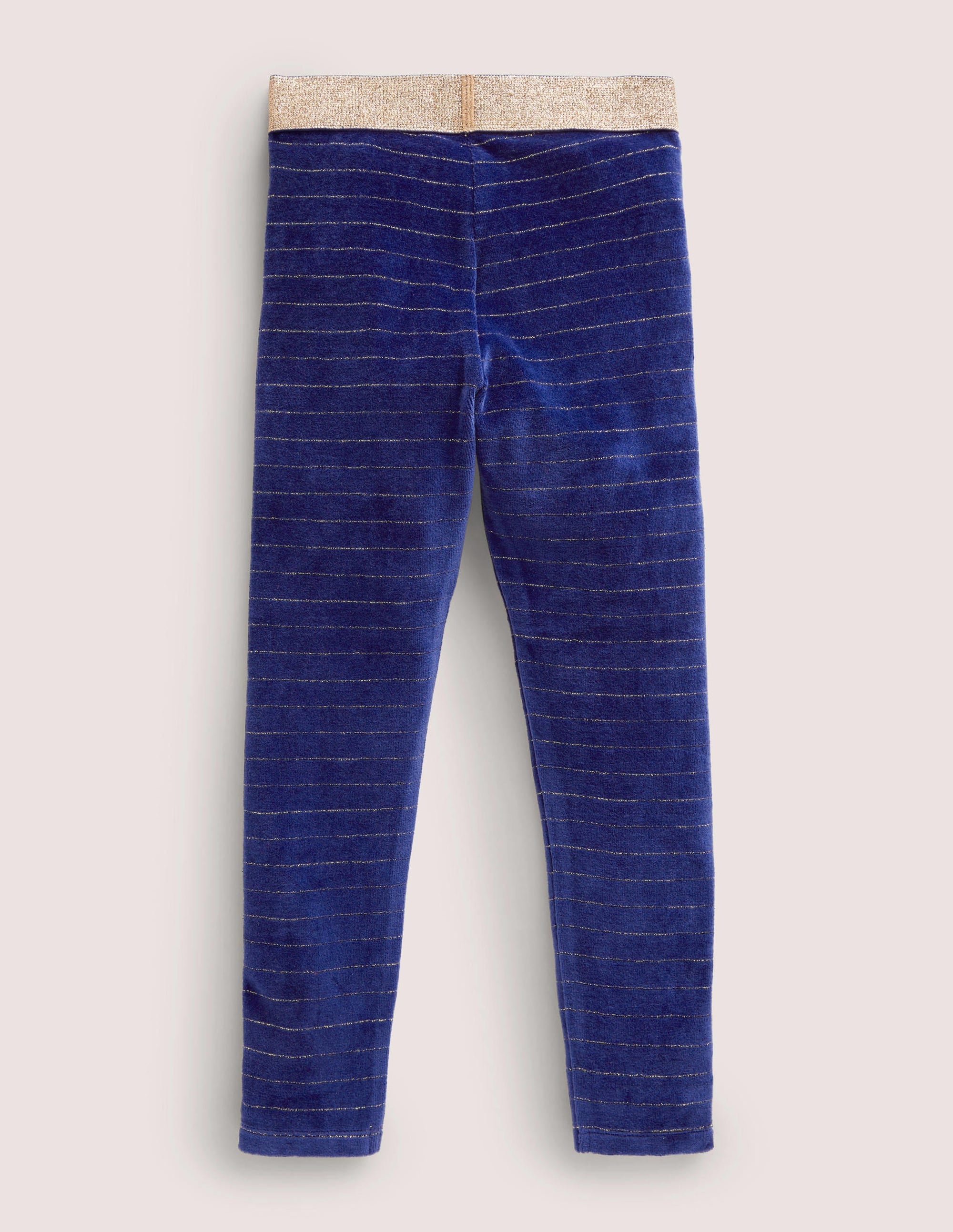 Sparkle Waist Velvet Leggings-Starboard Blue/Gold - Image 2