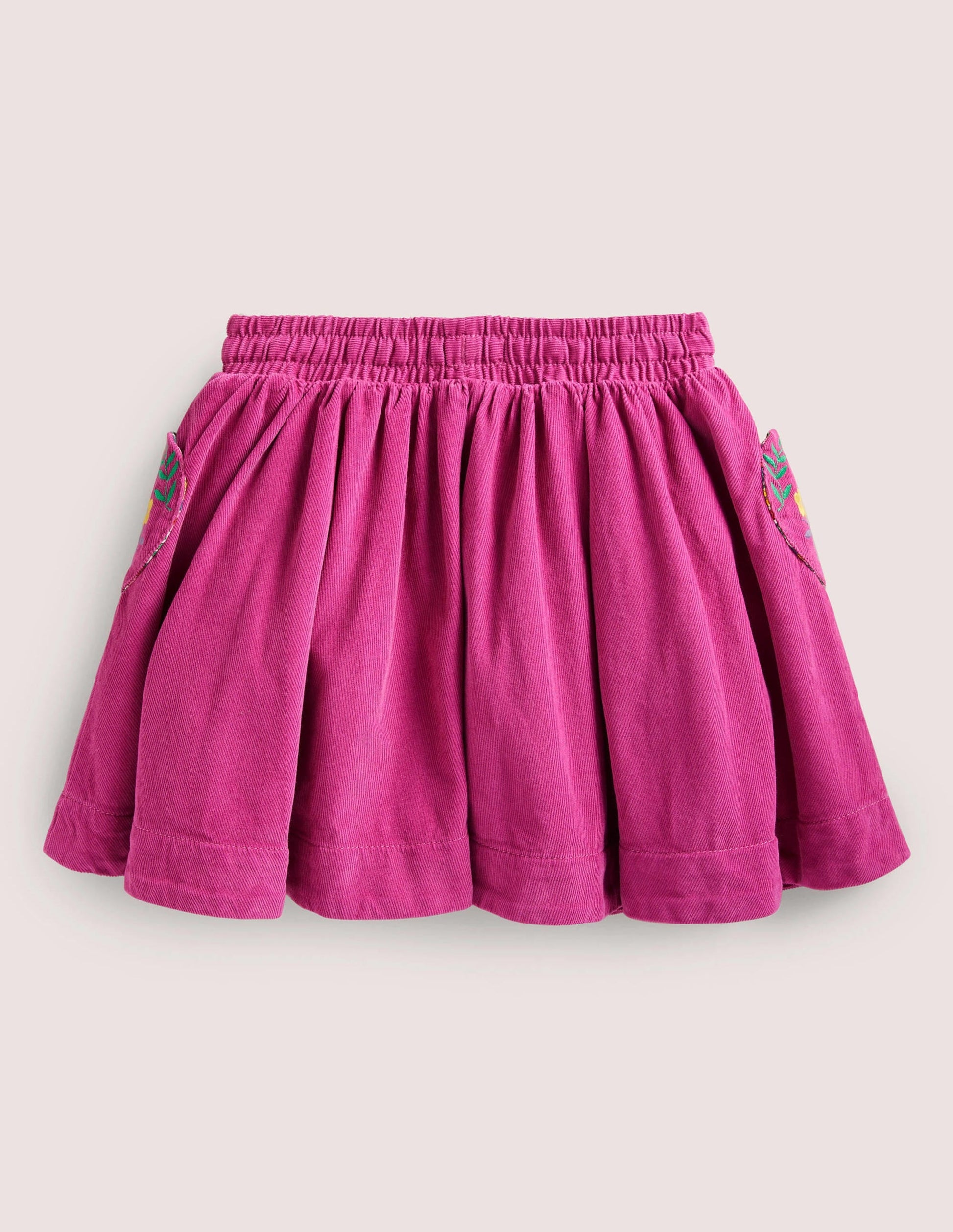Embroidered Woven Twirly Skirt-Shocking Pink Embroidery-2