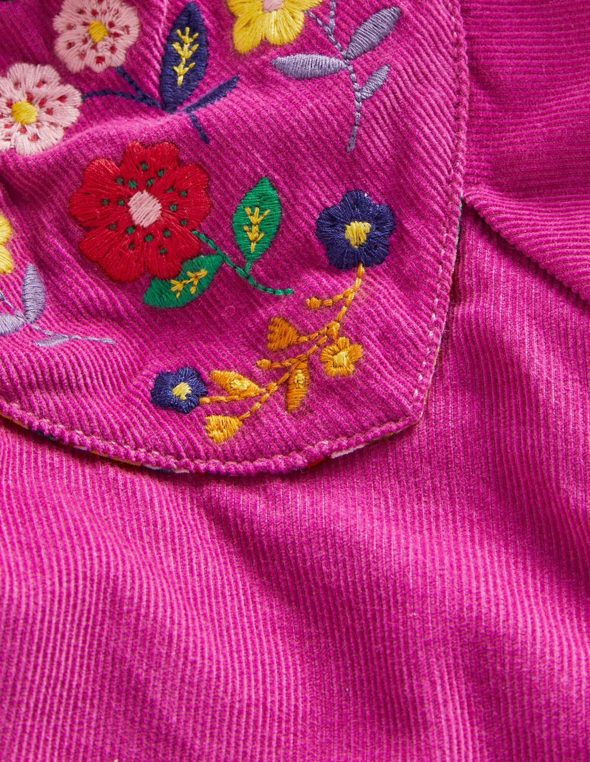 Embroidered Woven Twirly Skirt-Shocking Pink Embroidery-3