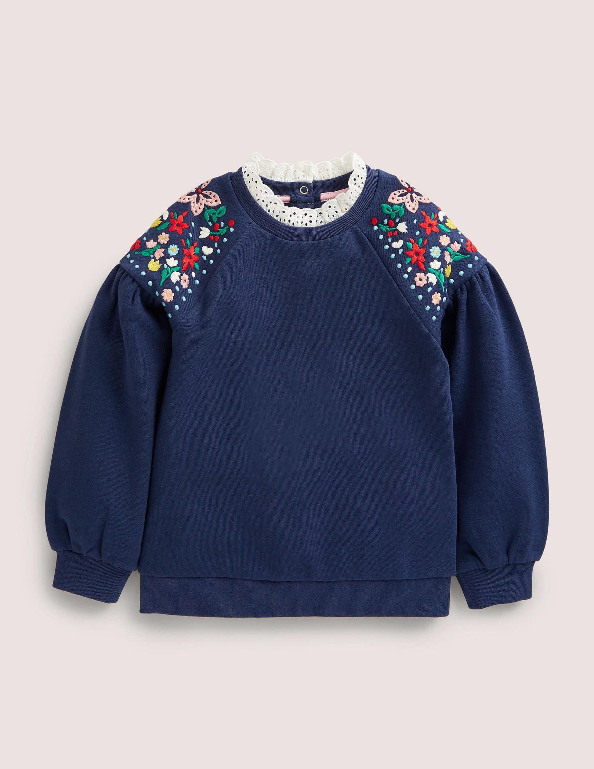 Embroidered Sweatshirt-College Navy-1