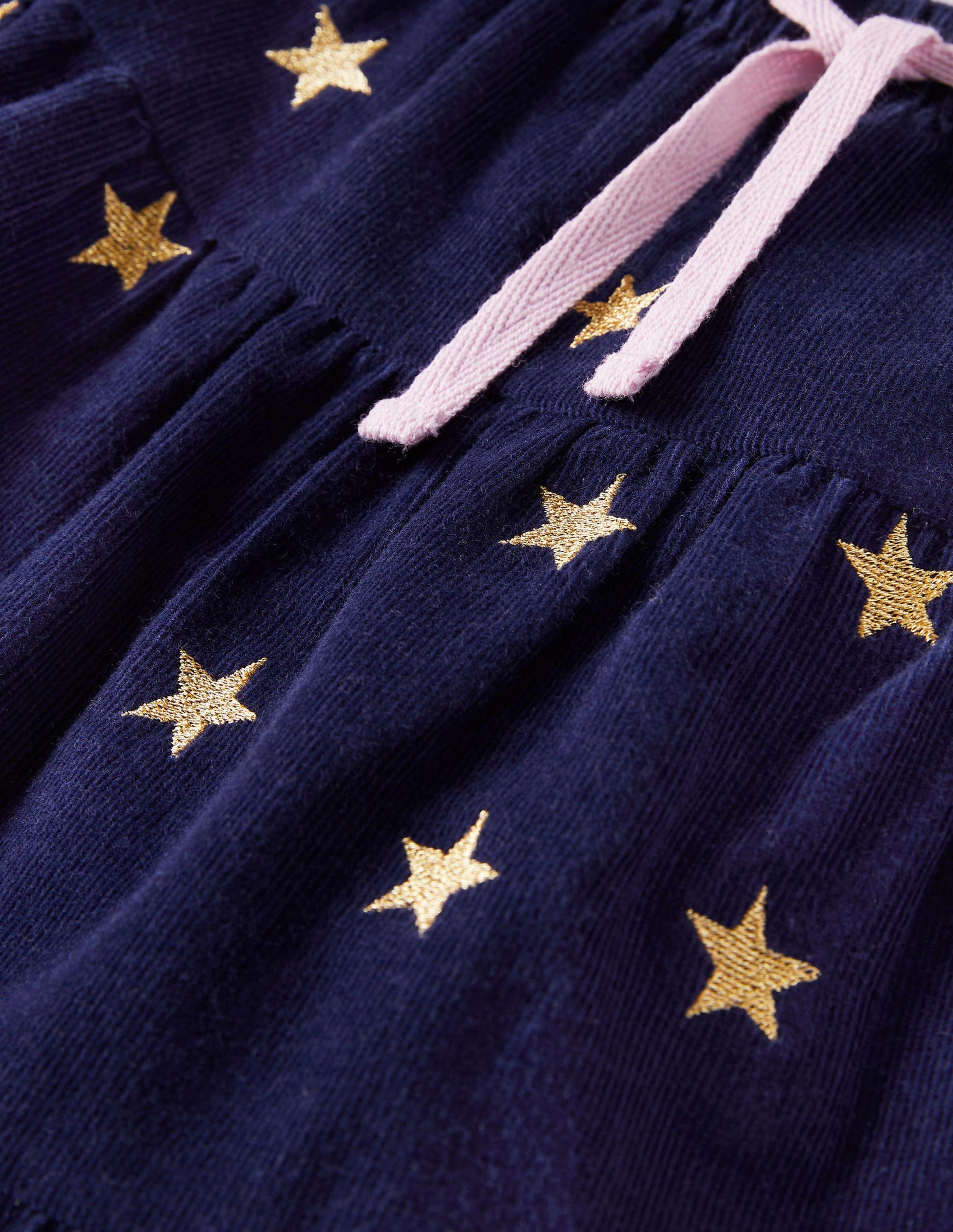 Embroidered Twirly Midi Skirt-College Navy Stars-3