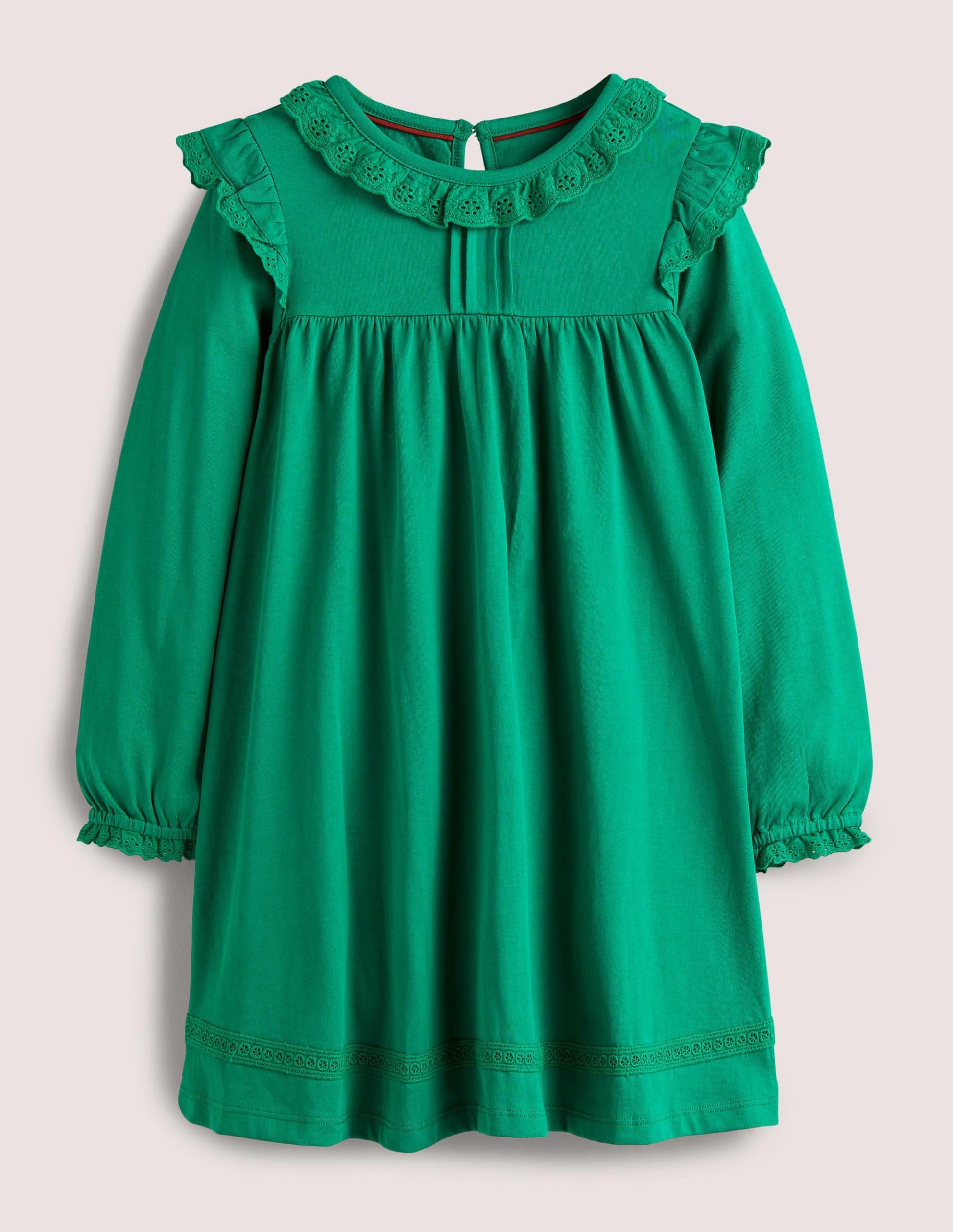 Broderie Frill Dress-Shady Glade Green-1