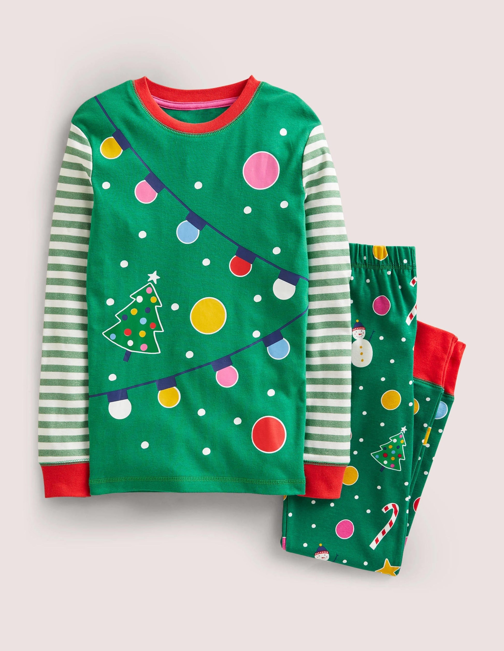 Snug Glow-In-The-Dark Pyjamas-Shady Green Christmas Tree-1