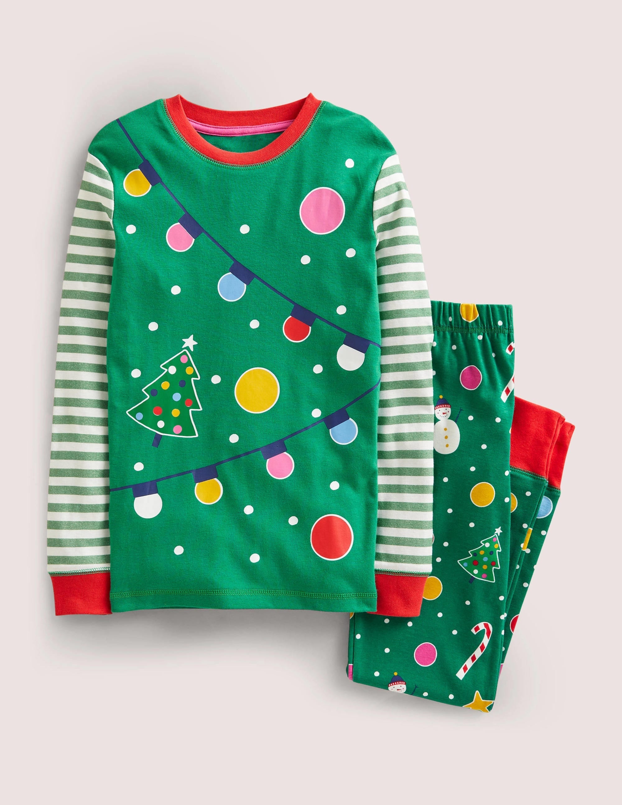 Snug Glow-In-The-Dark Pyjamas-Shady Green Christmas Tree - Image 1