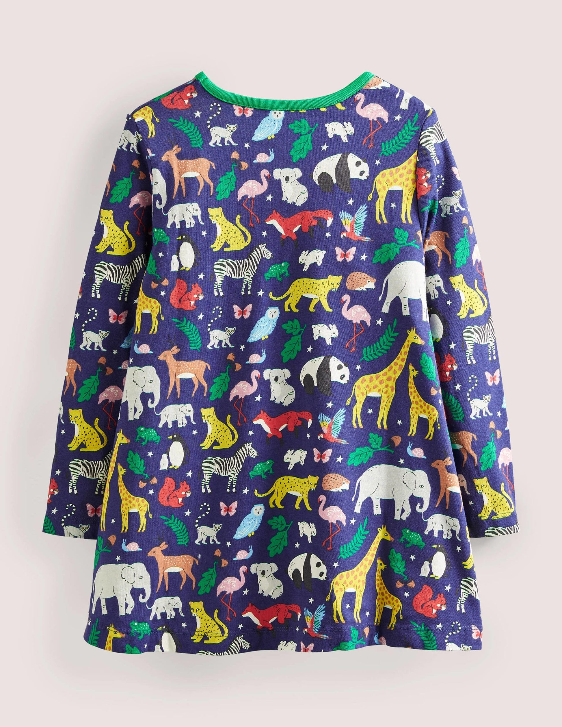 Printed Jersey Pocket Tunic-Starboard Blue Global Animals-2