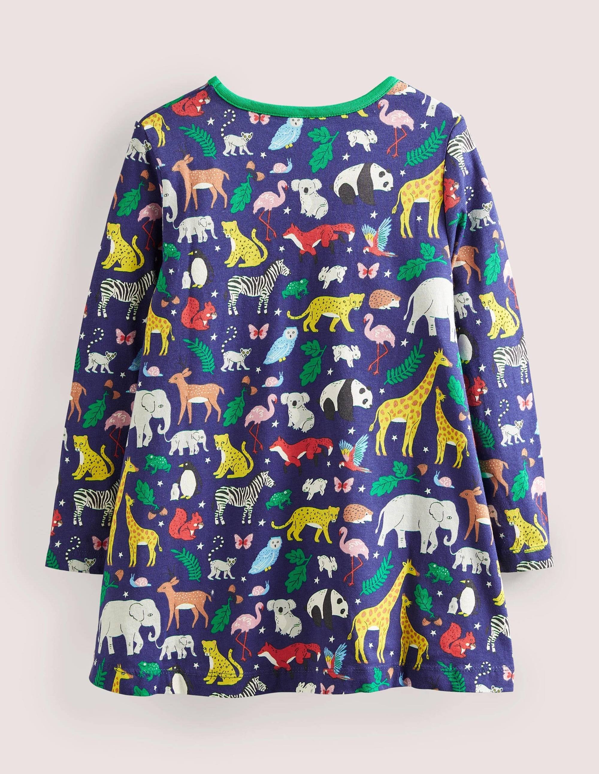 Printed Jersey Pocket Tunic-Starboard Blue Global Animals - Image 2