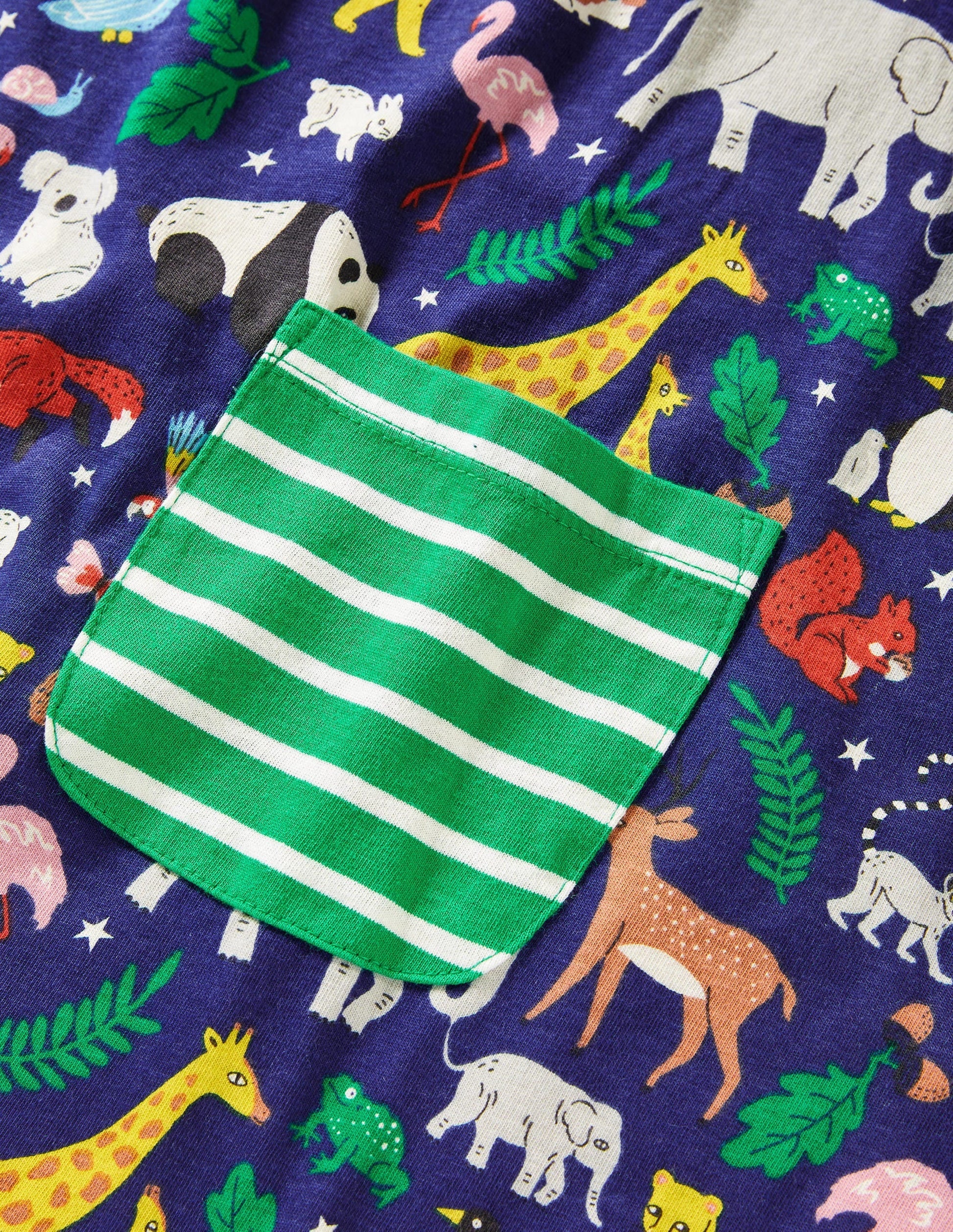 Printed Jersey Pocket Tunic-Starboard Blue Global Animals-3