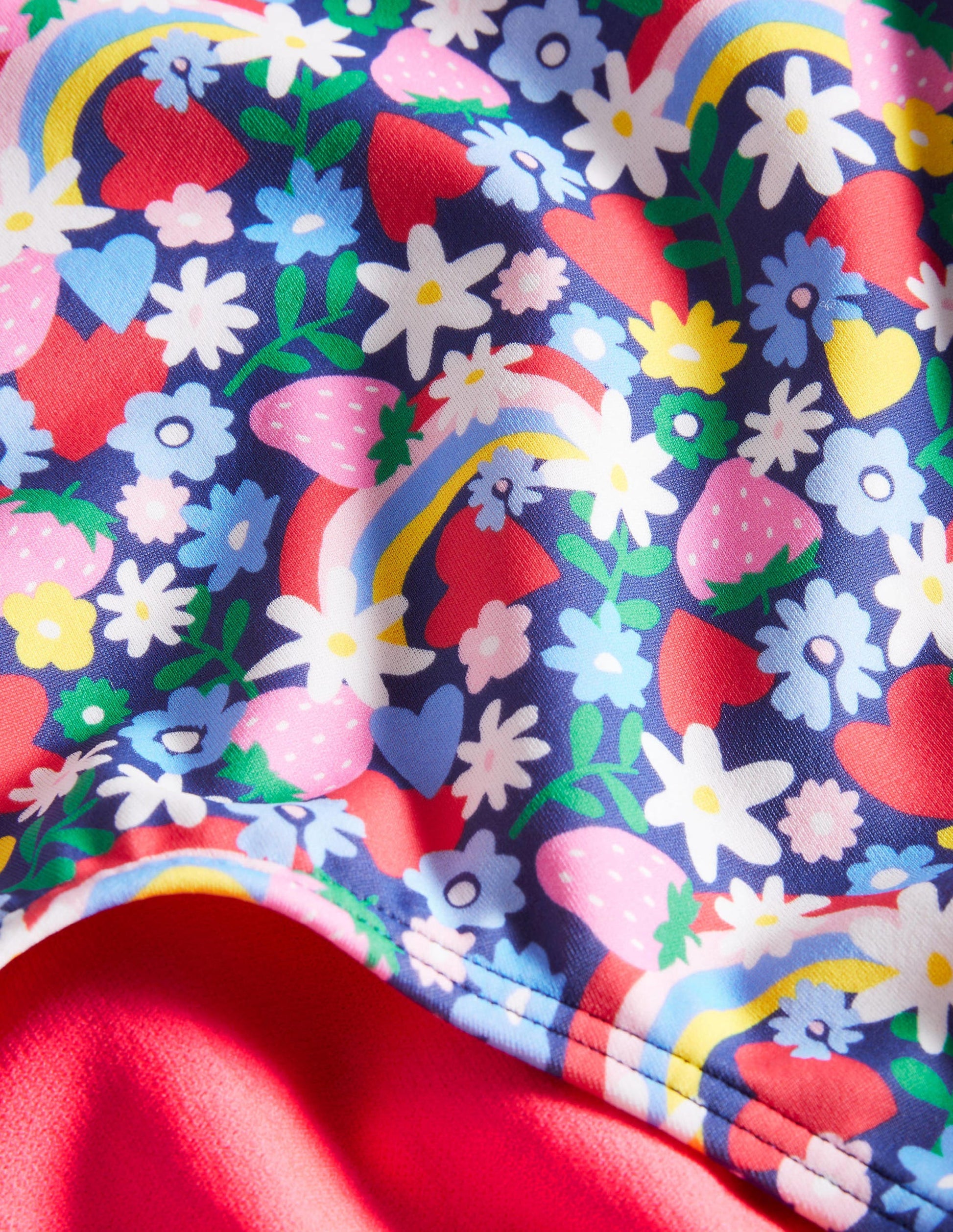 Puff Sleeve Printed Swimsuit-Starboard Rainbow Ditsy-3