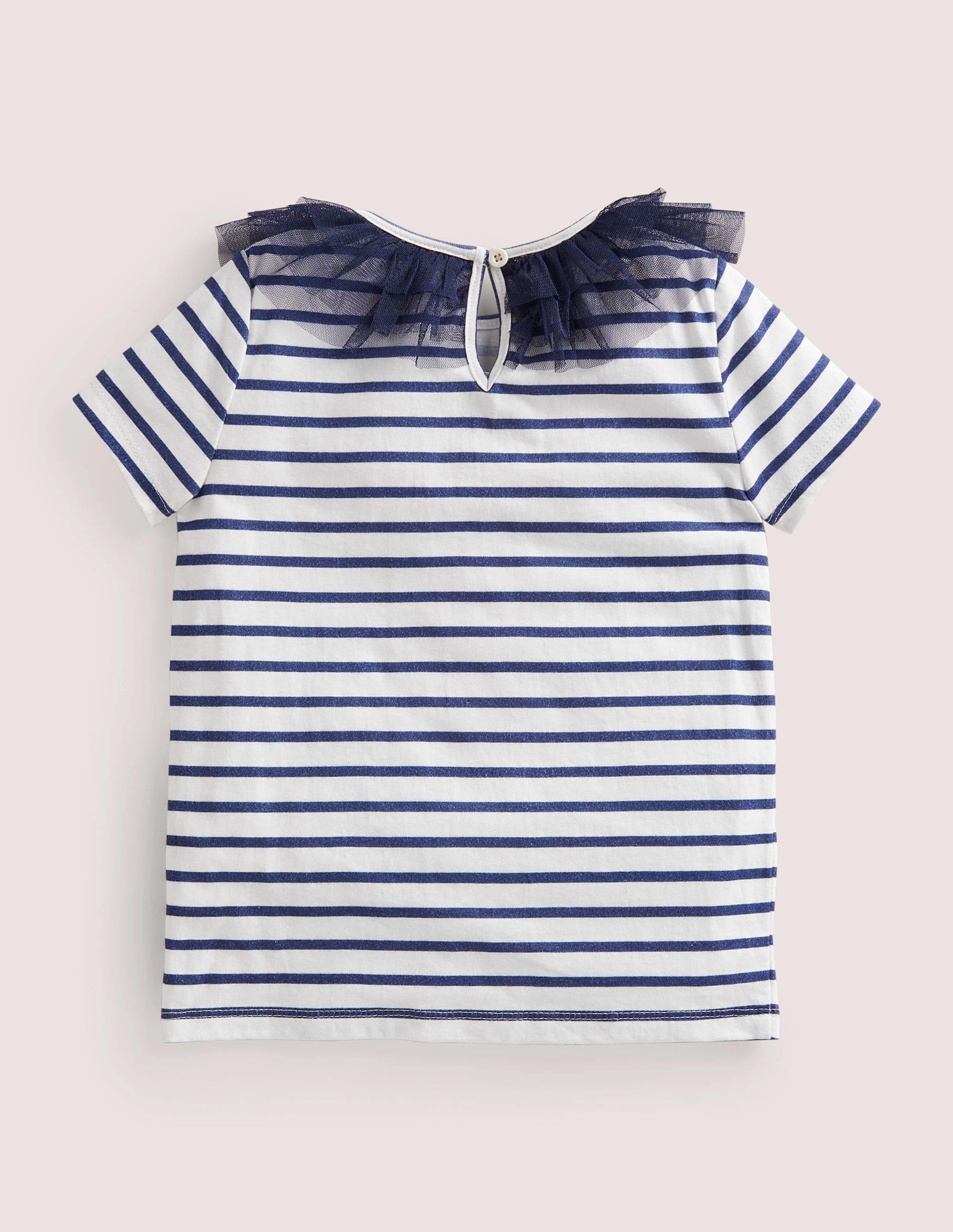 Tulle Jersey Top-College Navy/Ivory - Image 2