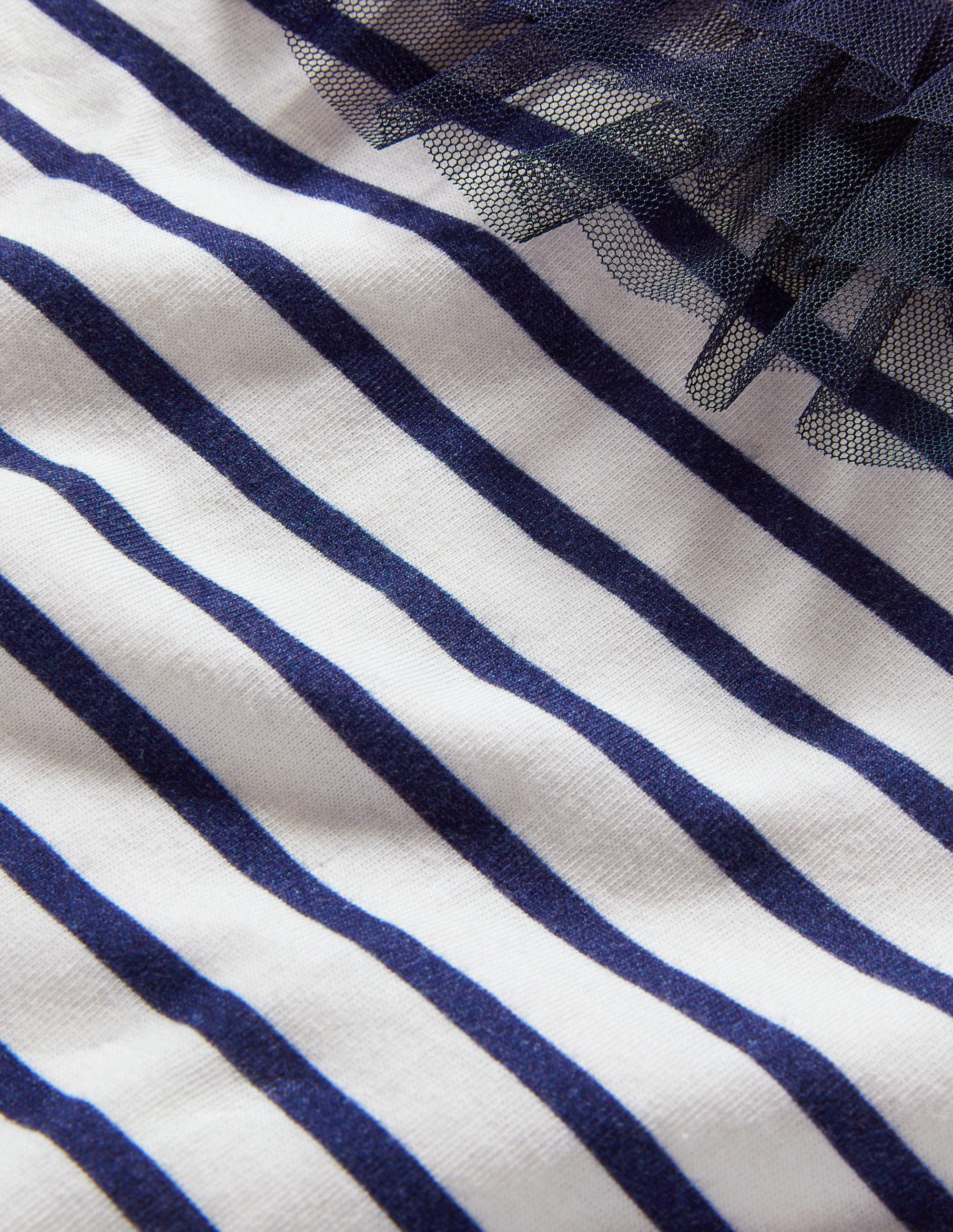 Tulle Jersey Top-College Navy/Ivory - Image 3