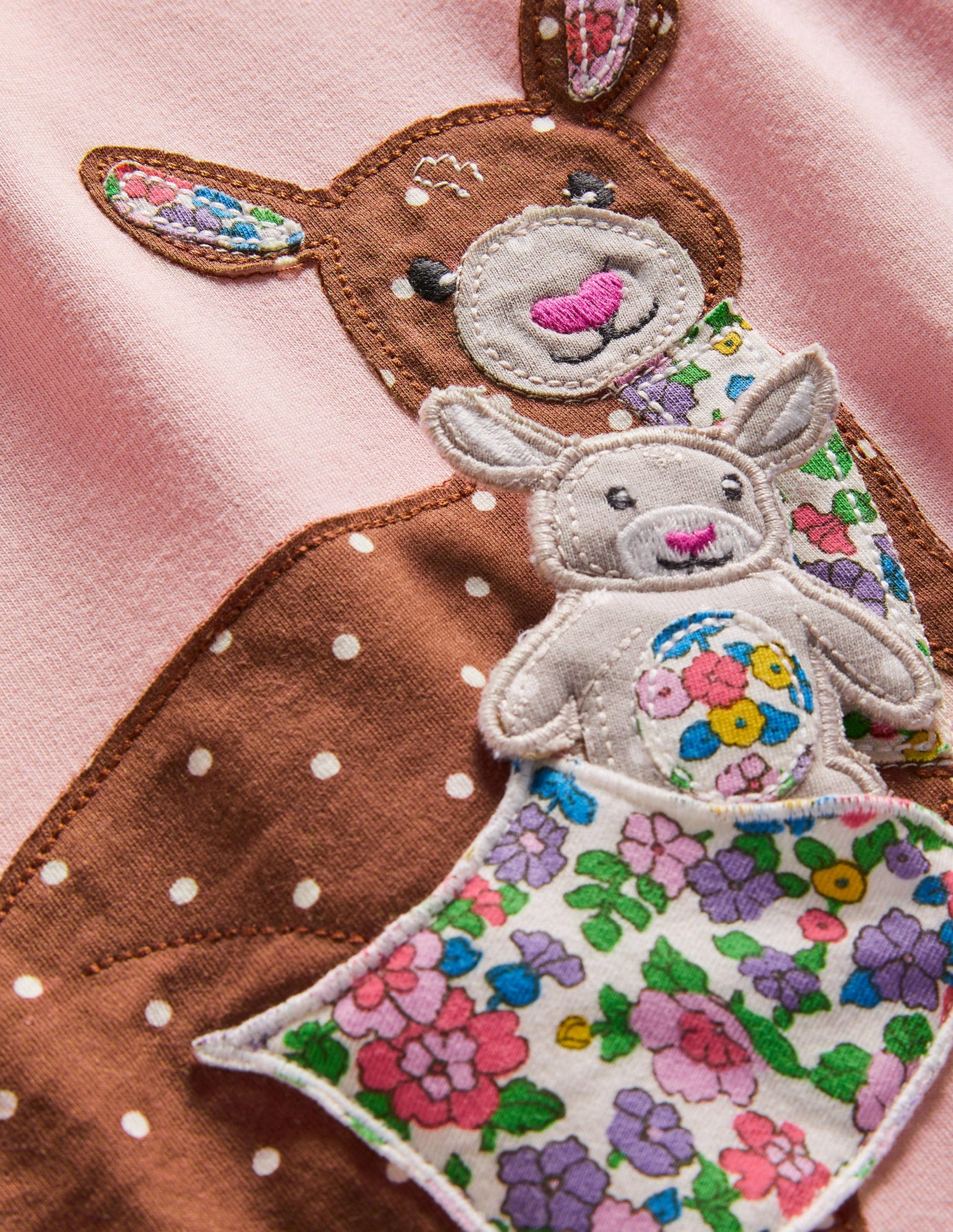 Appliqué Pop Out T-shirt-Provence Dusty Pink Kangaroo-3