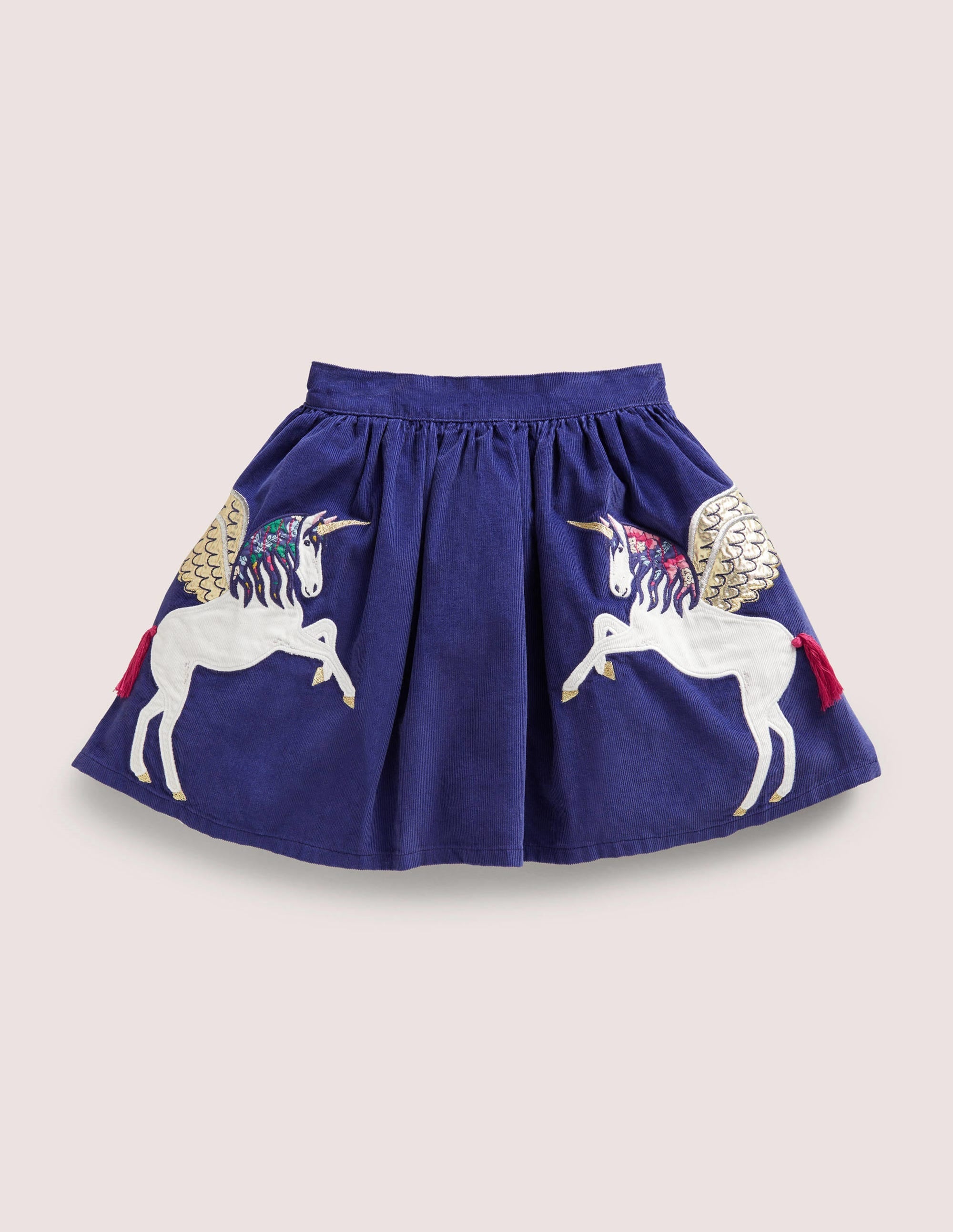 Cord Appliqué Skirt-Starboard Blue Unicorns - Image 1