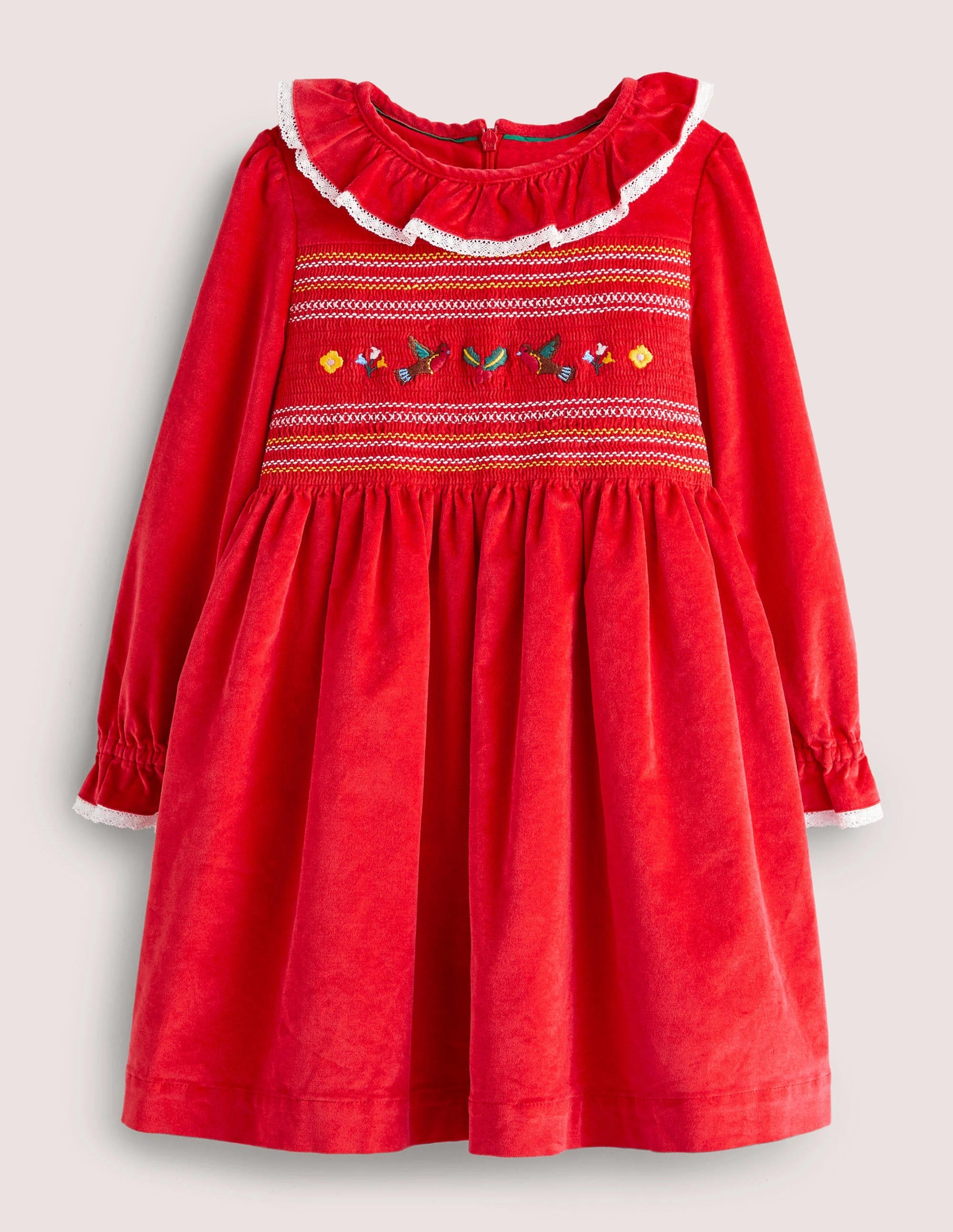 Red Embroidered Chrismas Party Dress-Rockabilly Red - Image 1