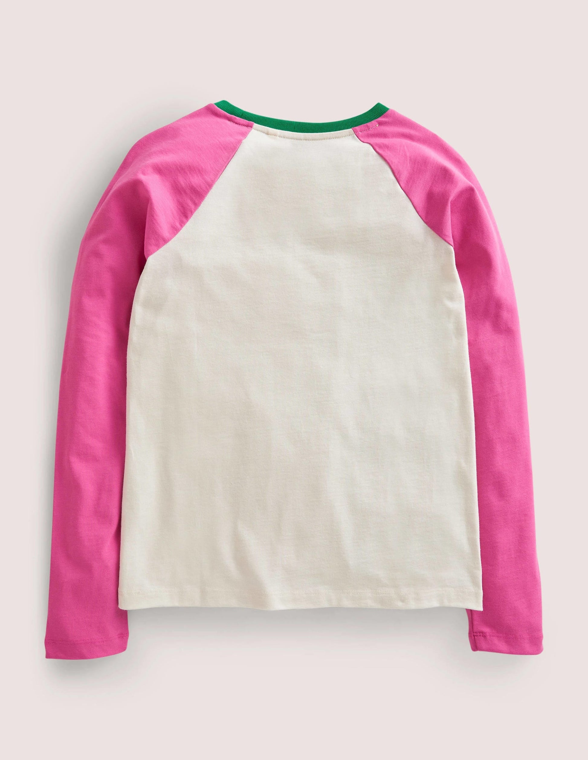 Raglan Festive Printed T-shirt-Strawberry Pink/Ivory-2