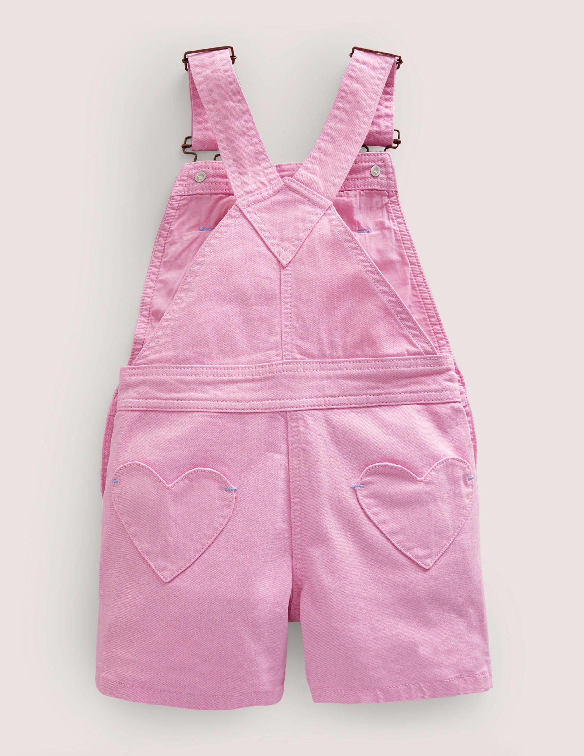Heart Pocket Short Dungarees-Lilac Pink - Image 2