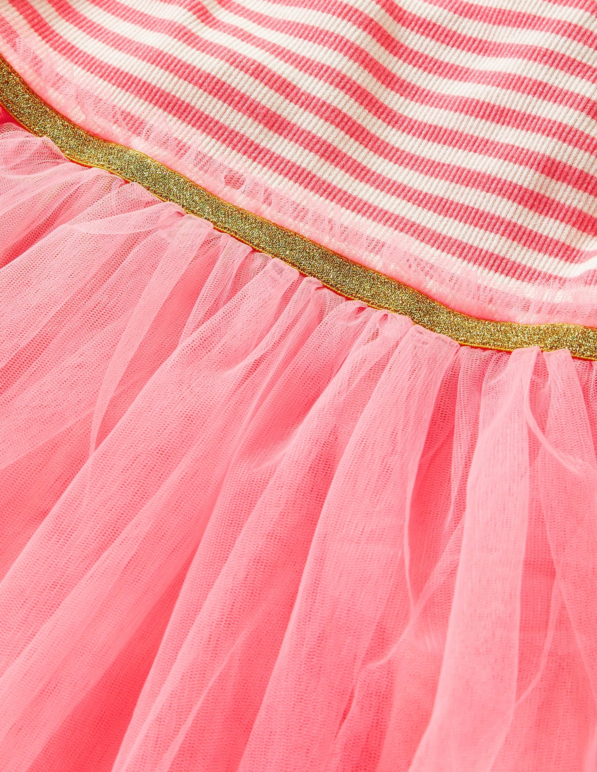Jersey Tulle Mix Dress-Light Rose-3
