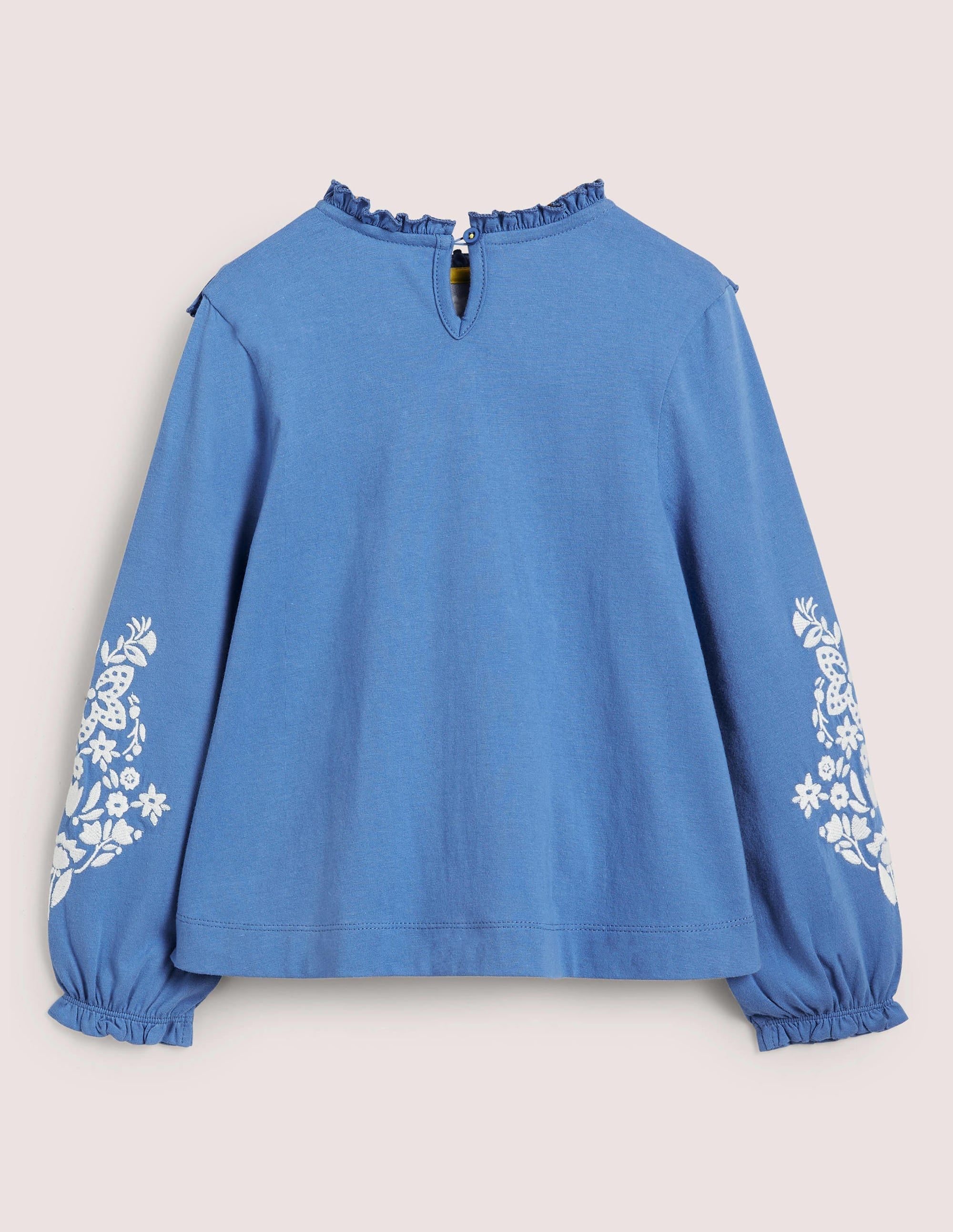 Embroidered Frilly Top-Elizabethan Blue - Image 2