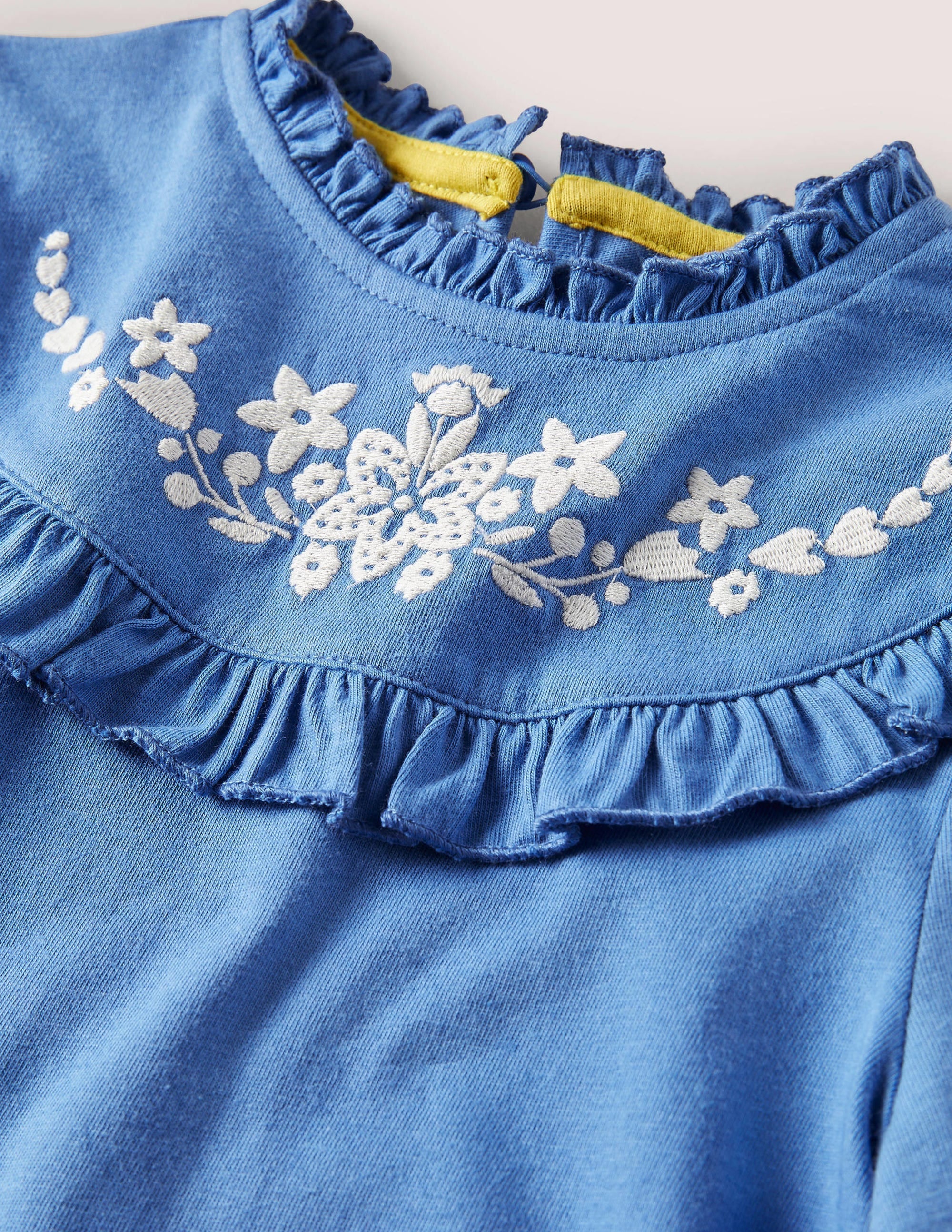 Embroidered Frilly Top-Elizabethan Blue - Image 3