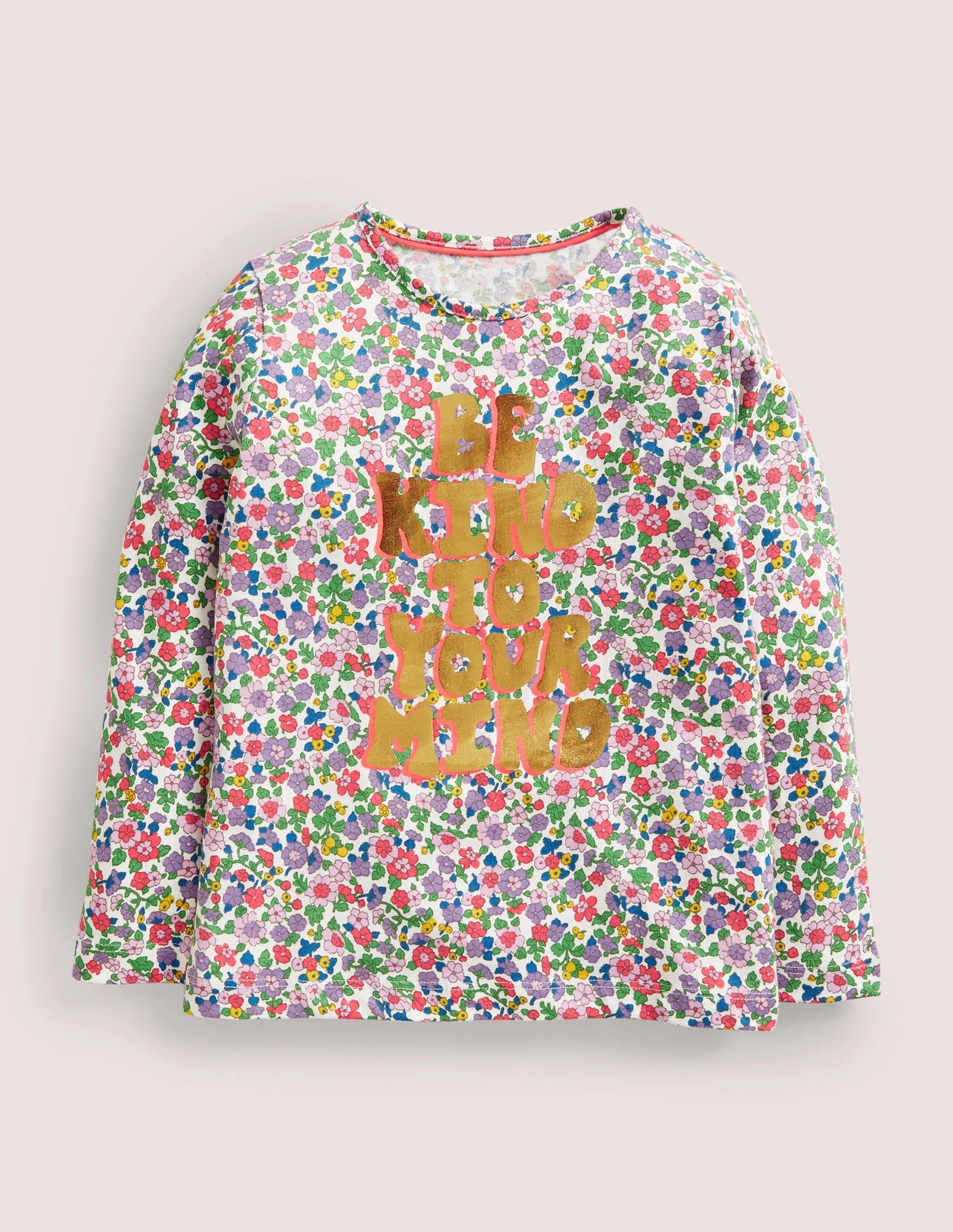 Long-Sleeved Logo Top-Be Kind Floral-1