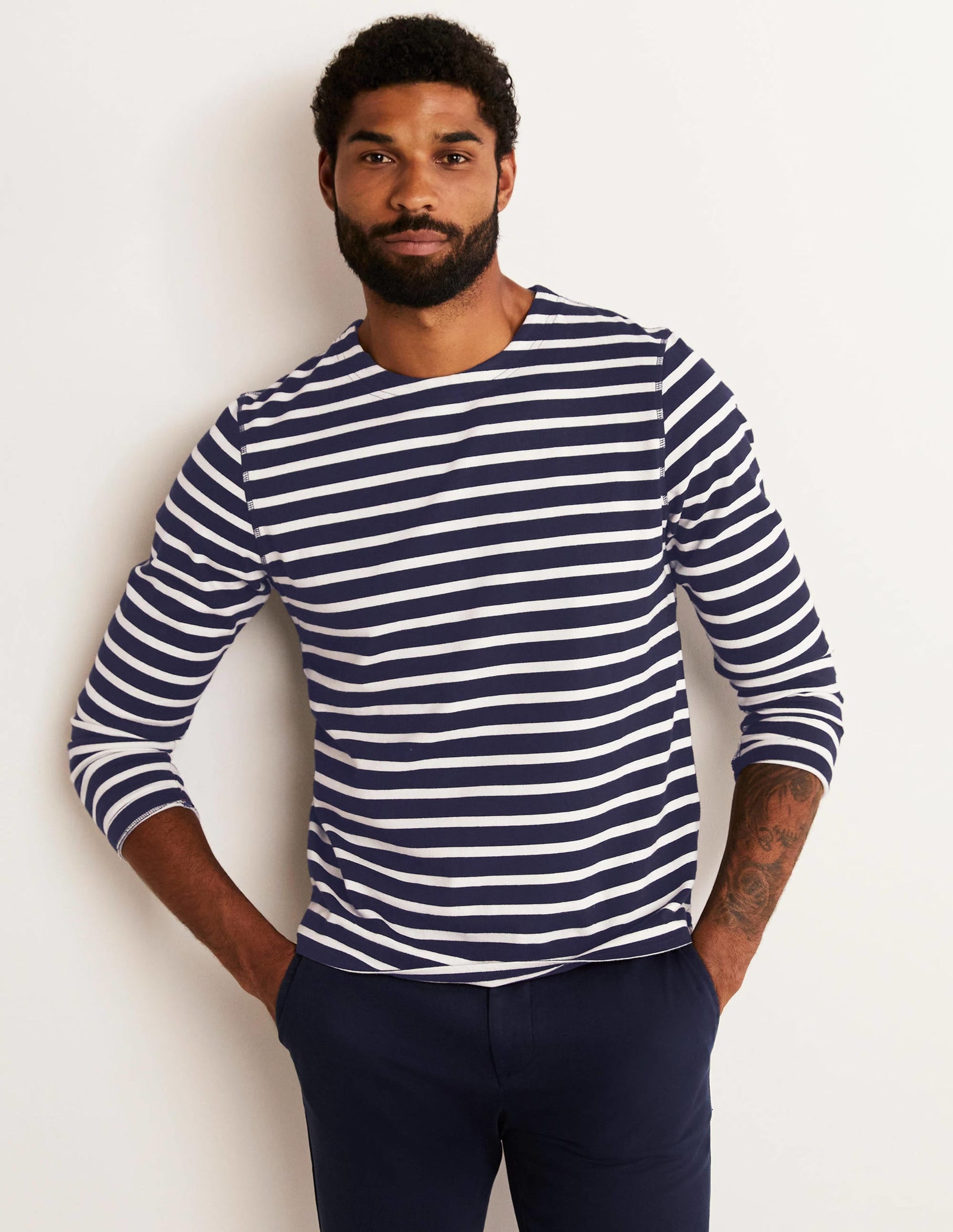 Midweight Mariner Breton-Navy/Ecru Stripe-1