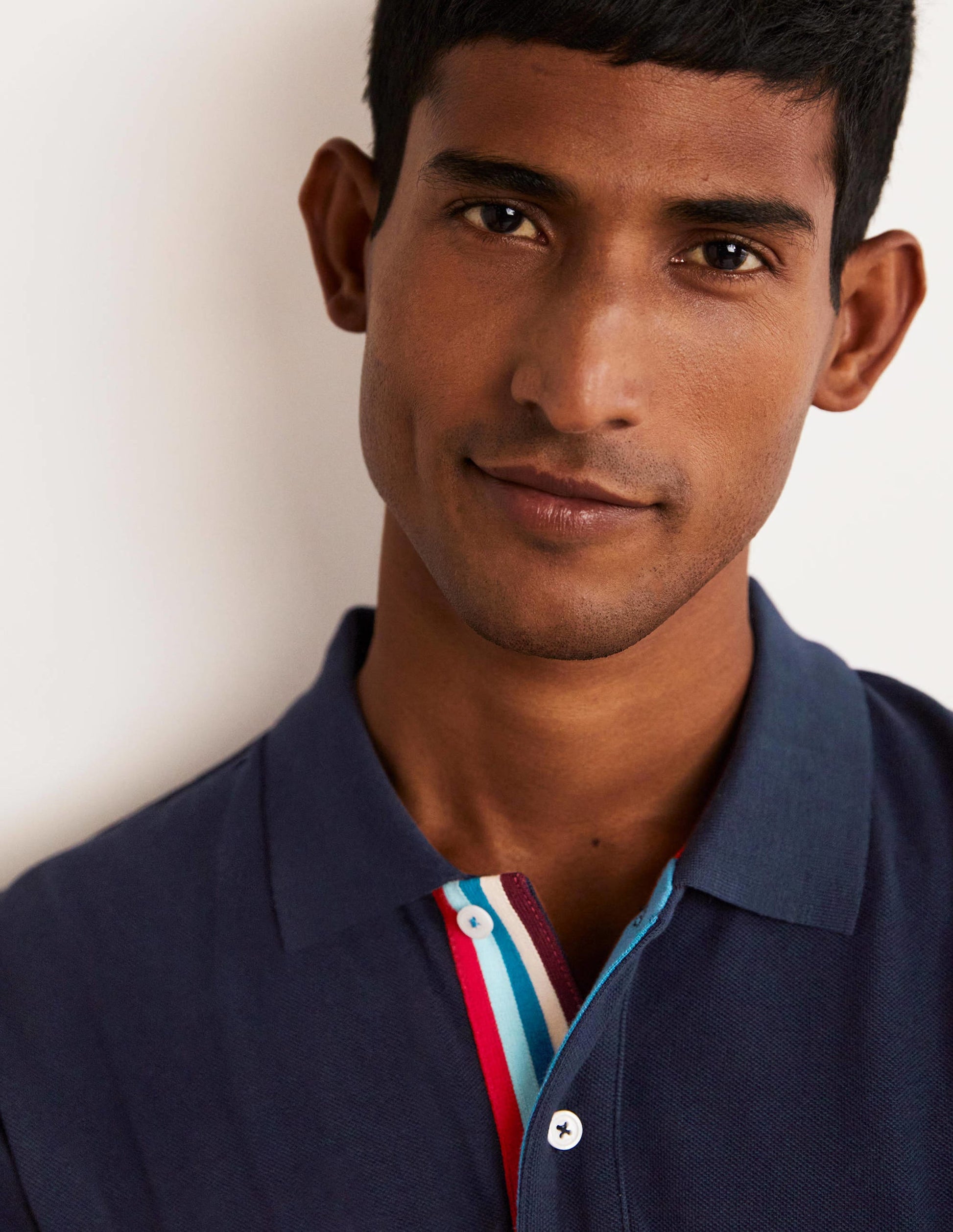 Piqué Polo Shirt-Navy Multi-2