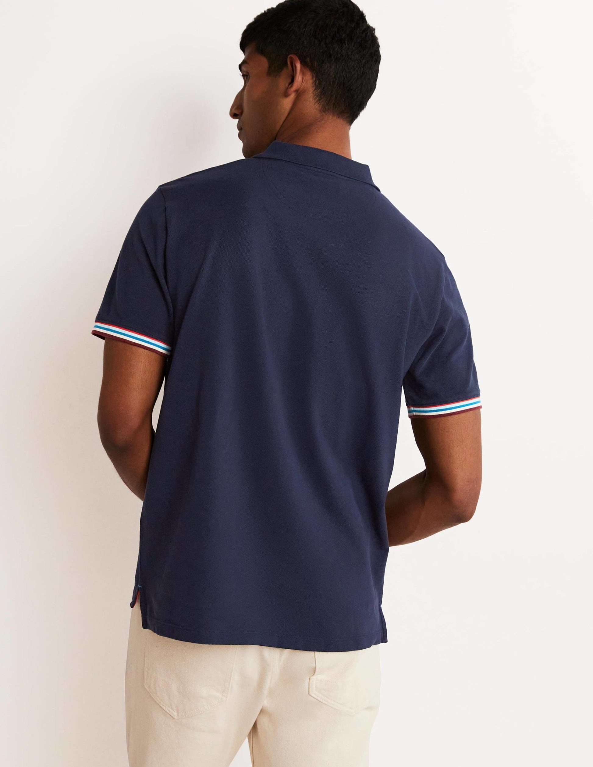 Piqué Polo Shirt-Navy Multi-3