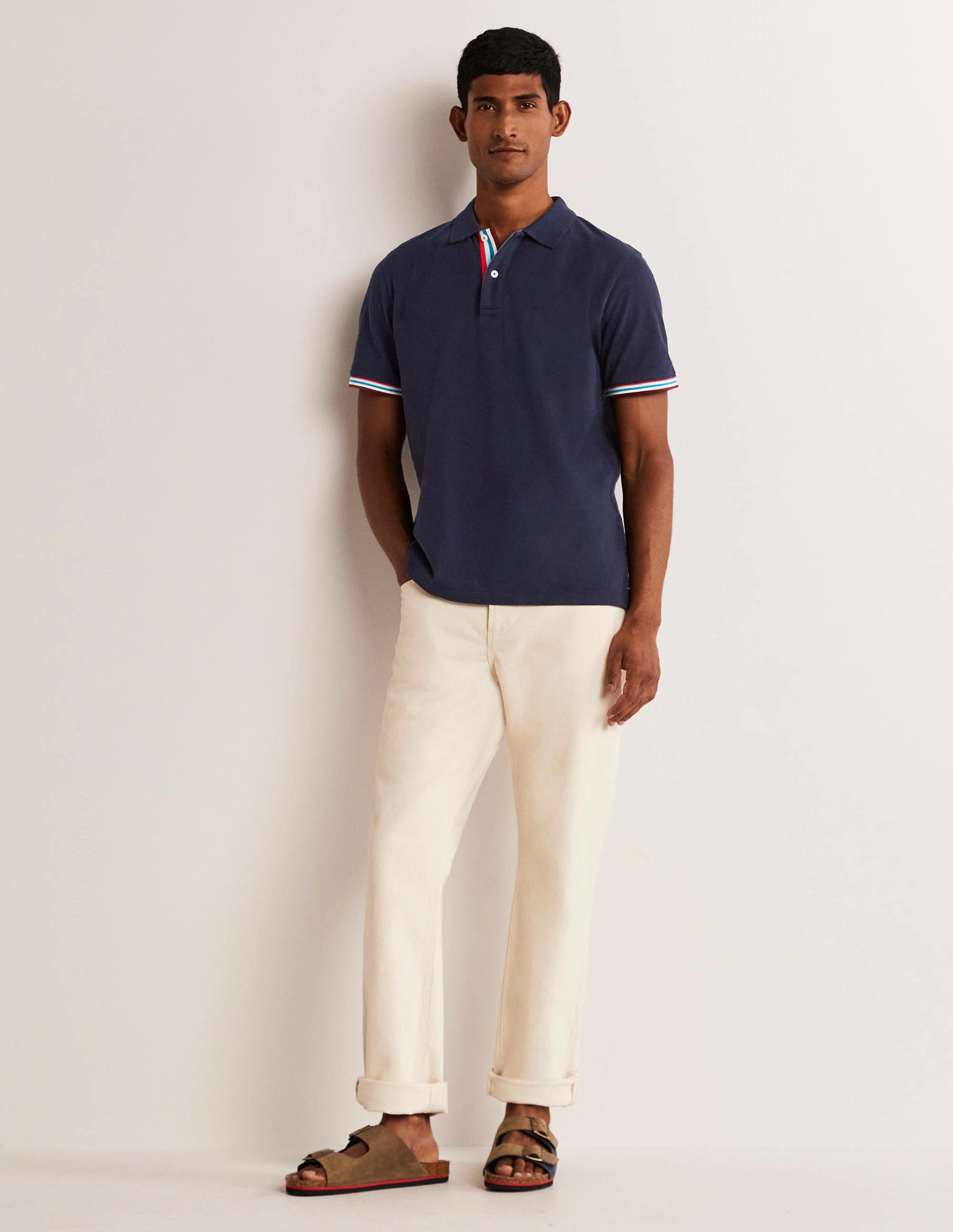 Piqué Polo Shirt-Navy Multi - Image 4