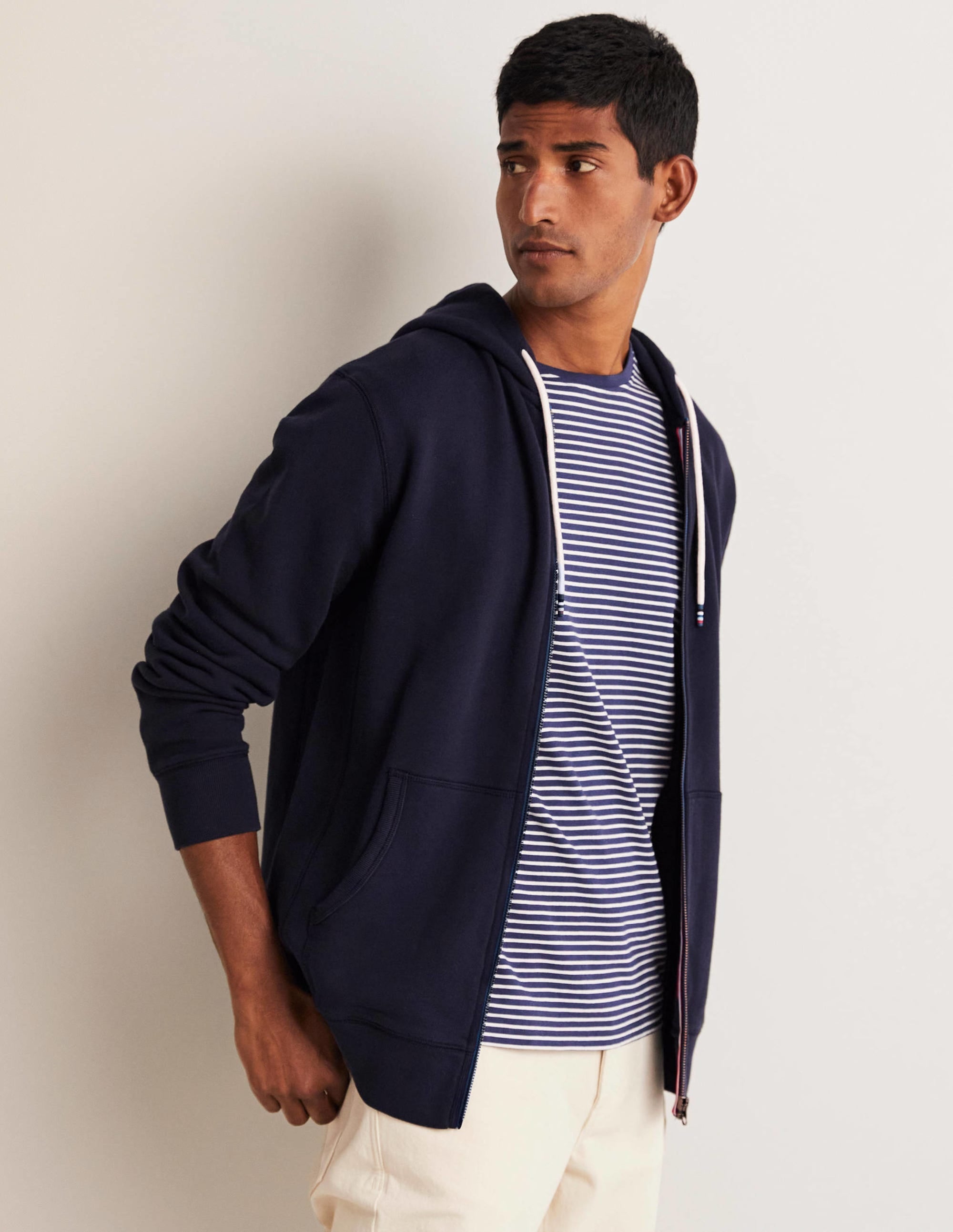 Irvine Zip Up Hoodie-Navy - Image 1