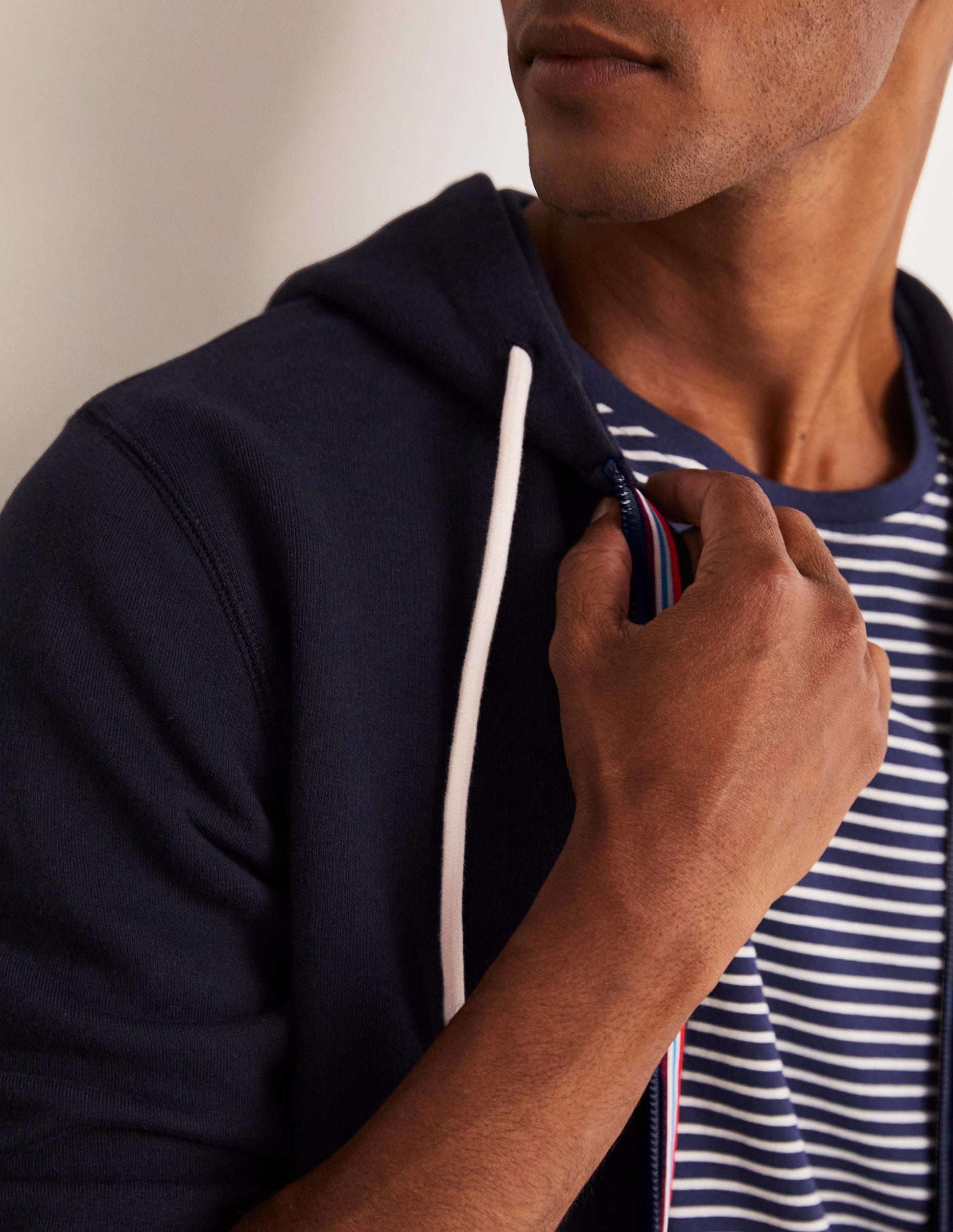 Irvine Zip Up Hoodie-Navy-2