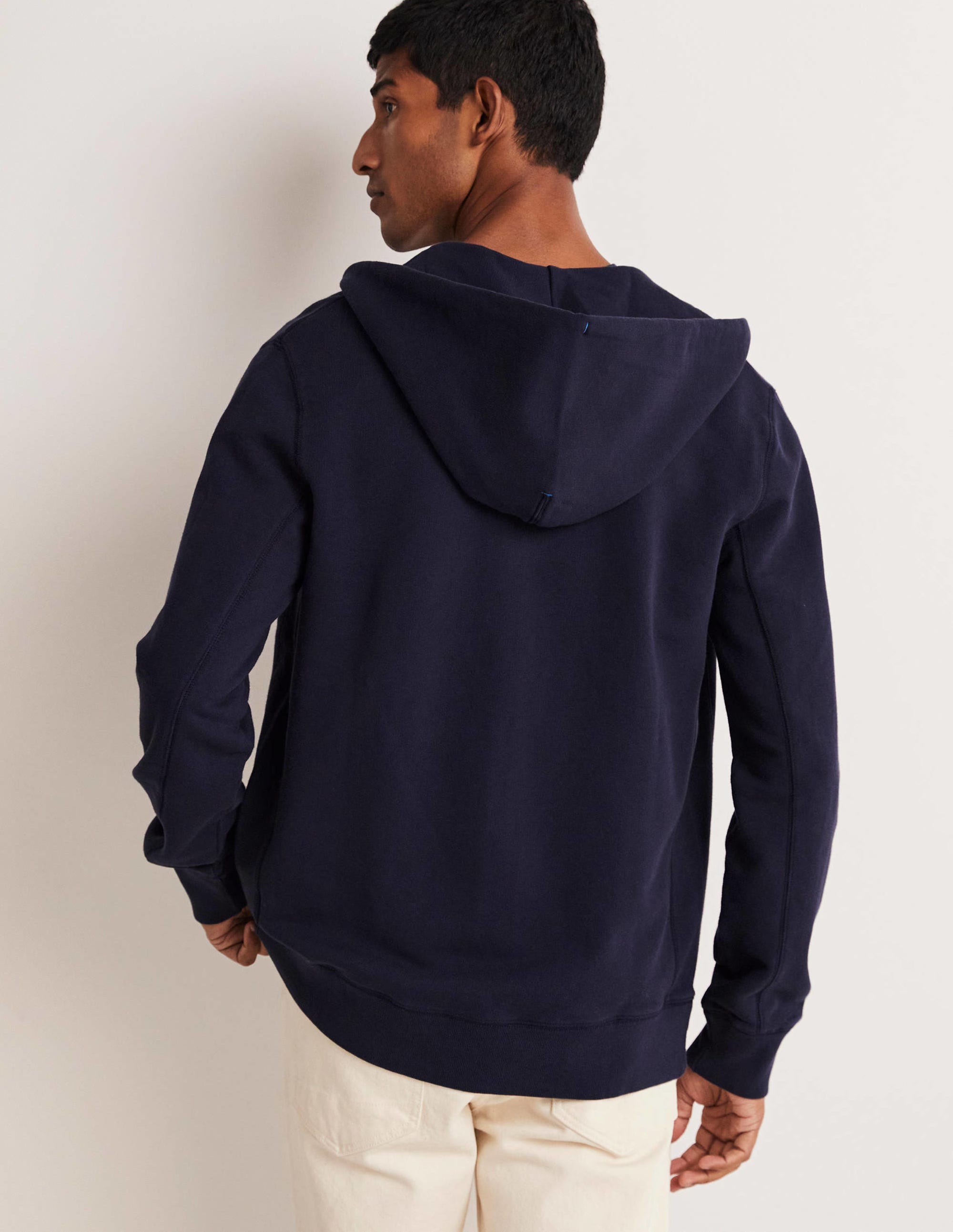 Irvine Zip Up Hoodie-Navy - Image 3