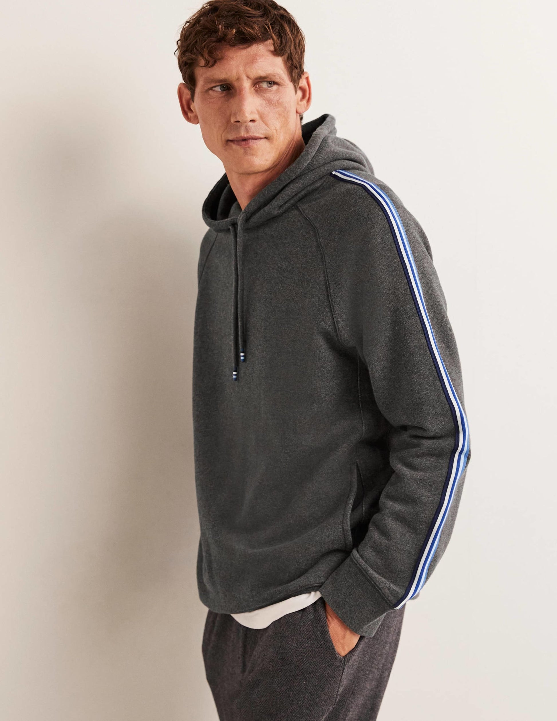 Irvine Hoodie-Charcoal Marl Multi Stripe-1