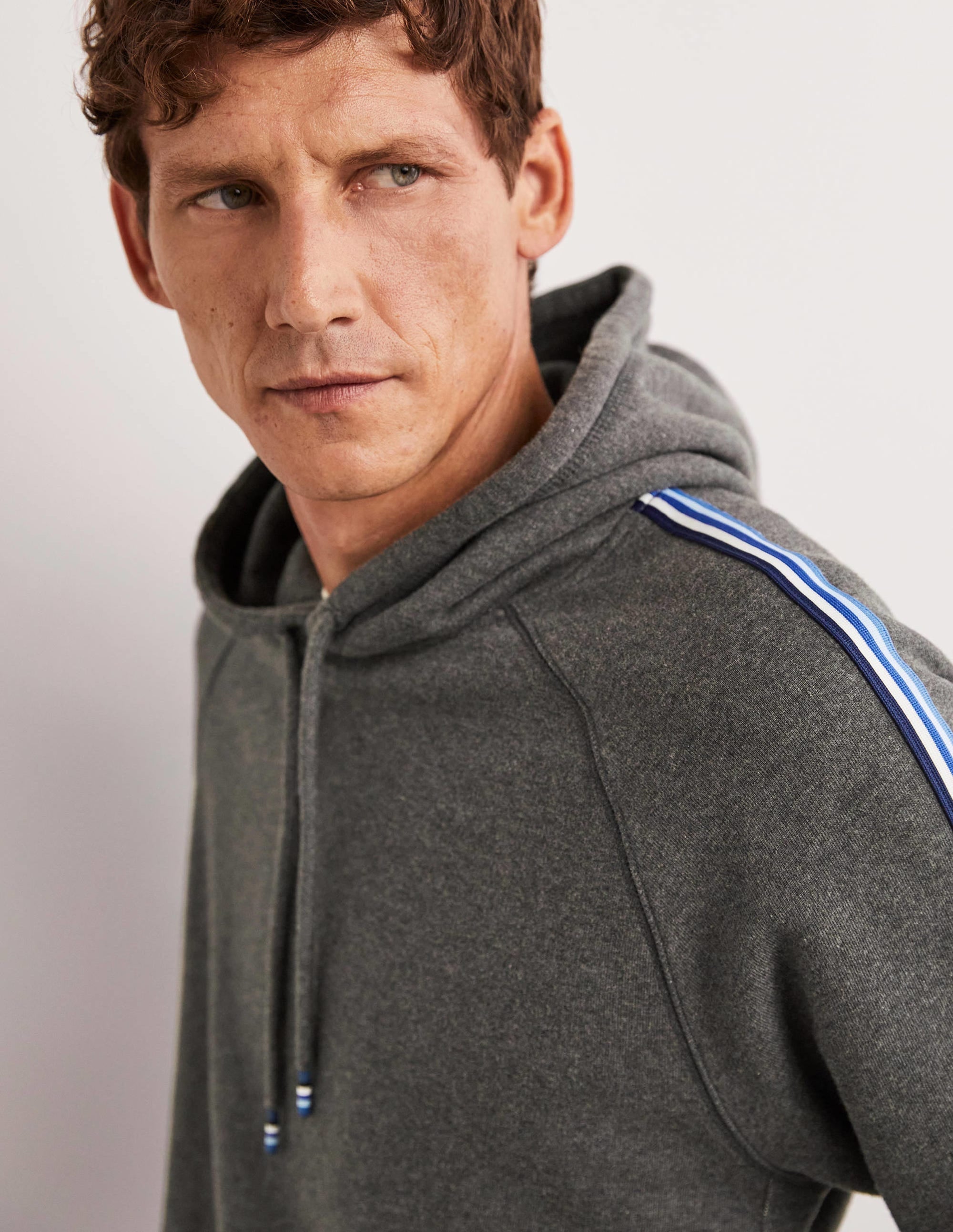 Irvine Hoodie-Charcoal Marl Multi Stripe - Image 2
