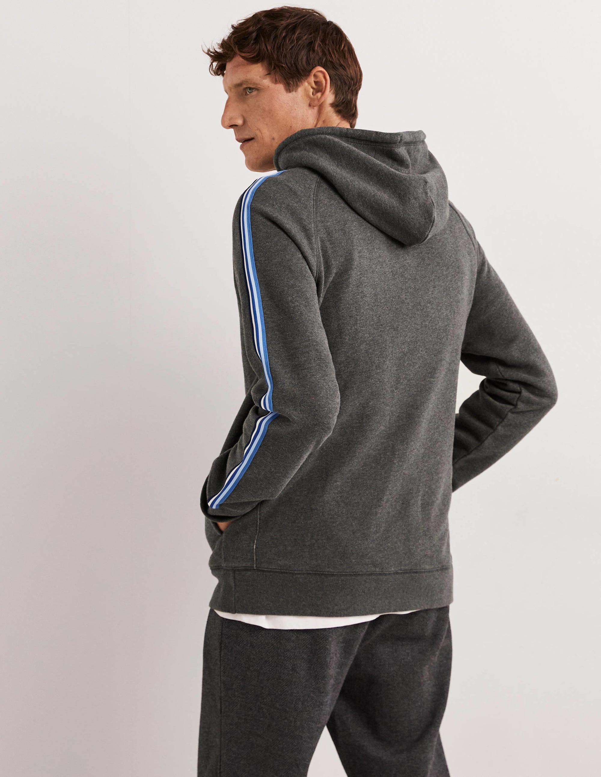 Irvine Hoodie-Charcoal Marl Multi Stripe - Image 3