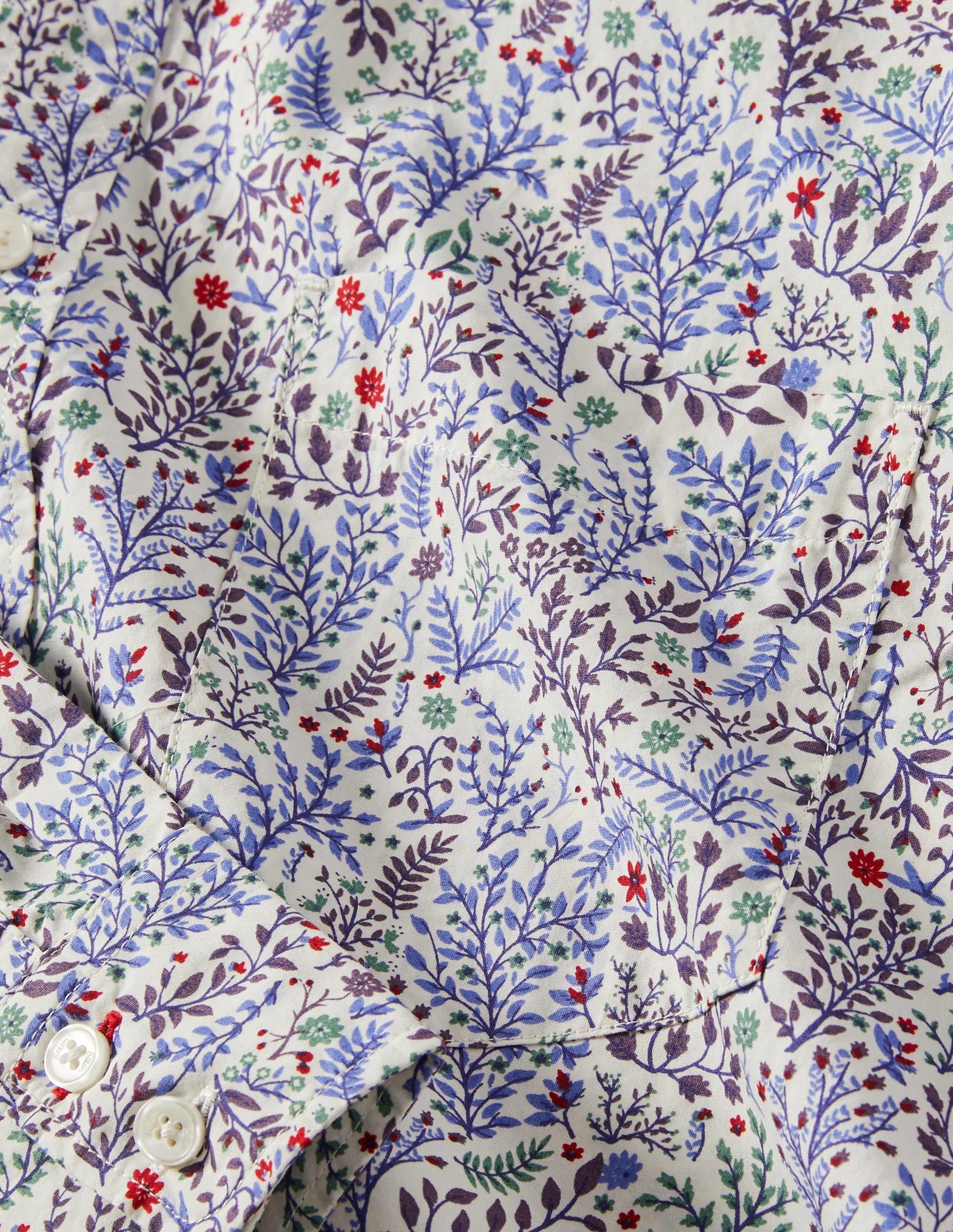 Cutaway Collar Poplin Shirt-Grape Jam Sprig Floral - Image 6