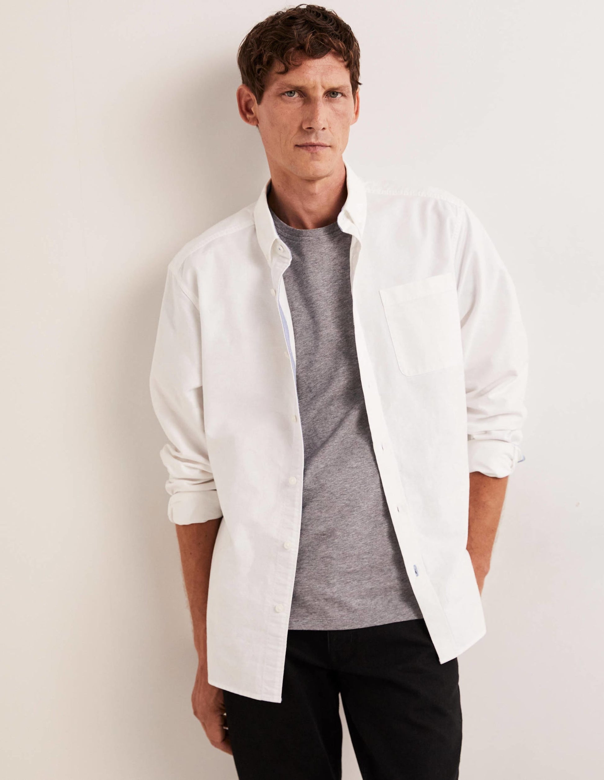 Slim Fit Oxford Shirt-White-1