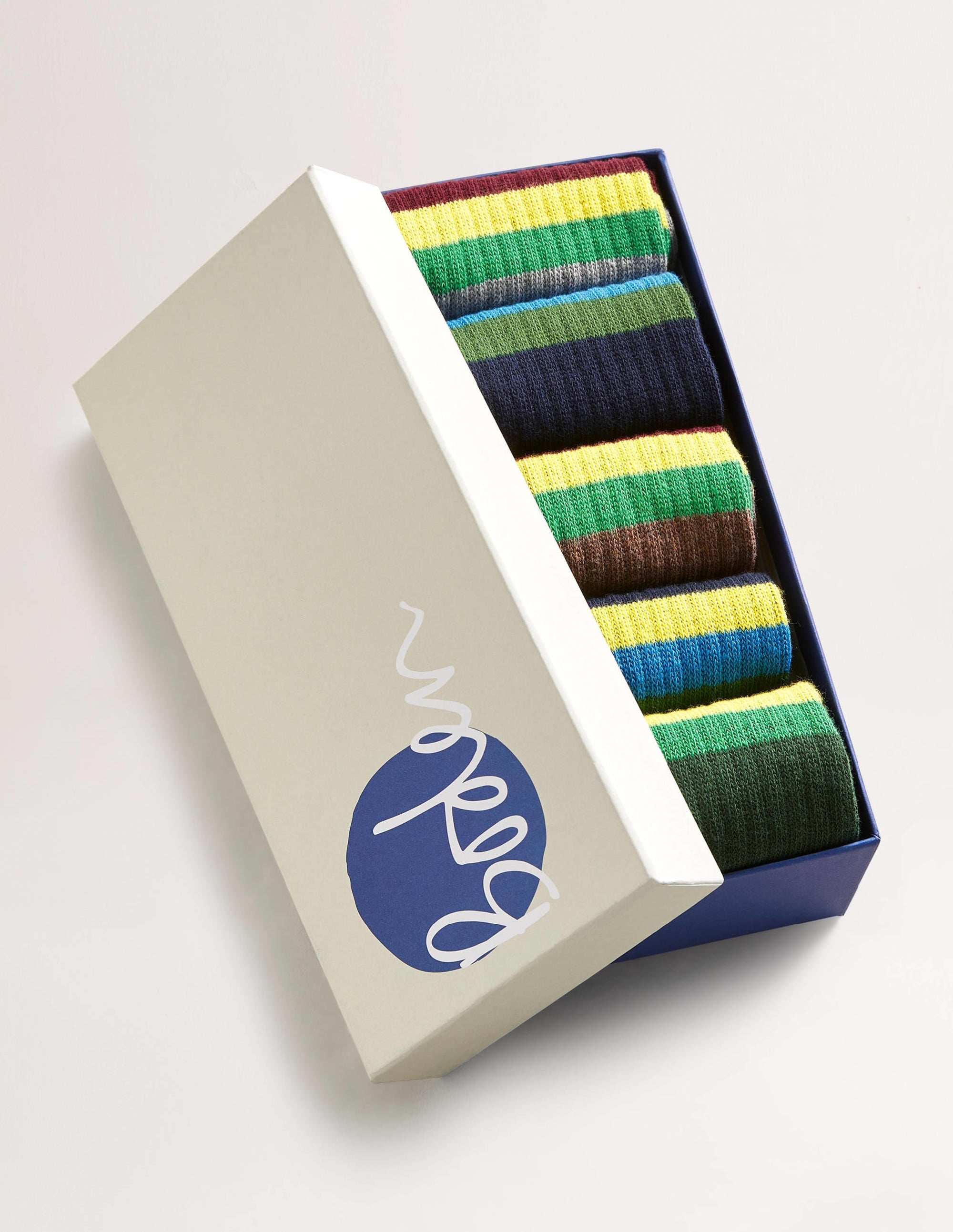 5 Pack Ribbed Socks-Block Stripe Pack - Image 2