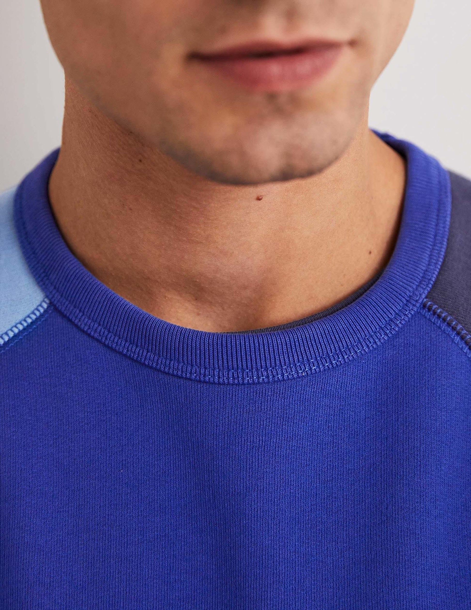 Raglan Sweatshirt-Blue Colourblock-2